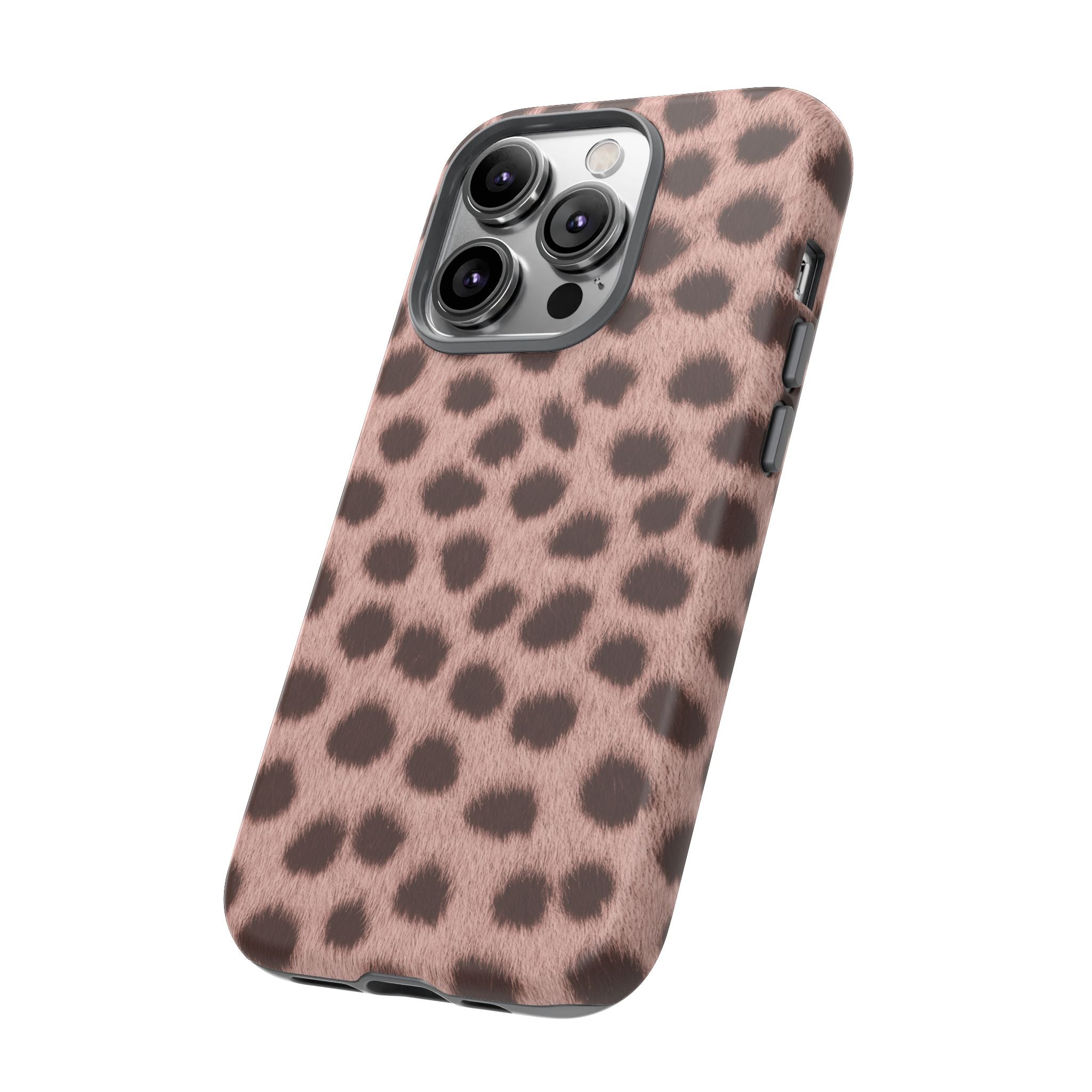 Pink Cheetah Print Phone Case - Blush Real Spot Tough Case for iPhone and Samsung, Soft Animal Print