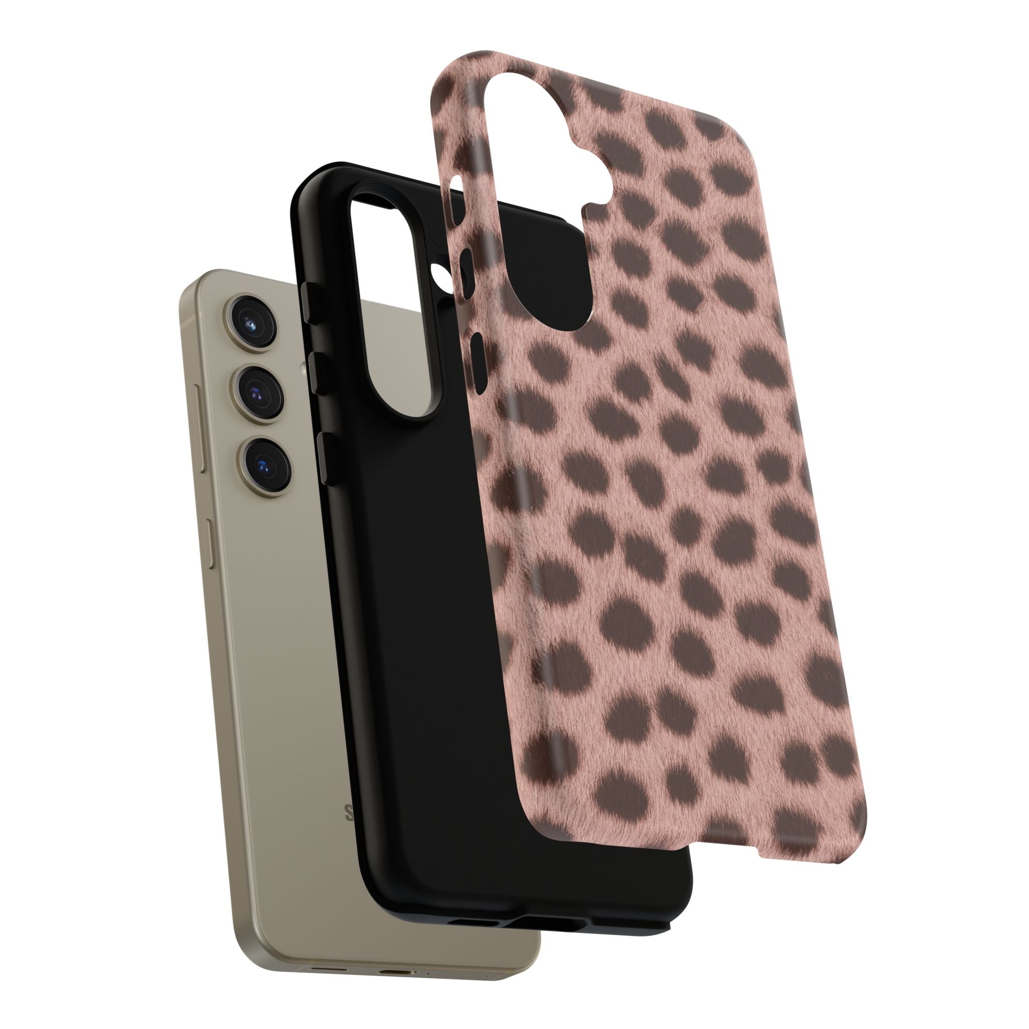 Pink Cheetah Print Phone Case - Blush Real Spot Tough Case for iPhone and Samsung, Soft Animal Print