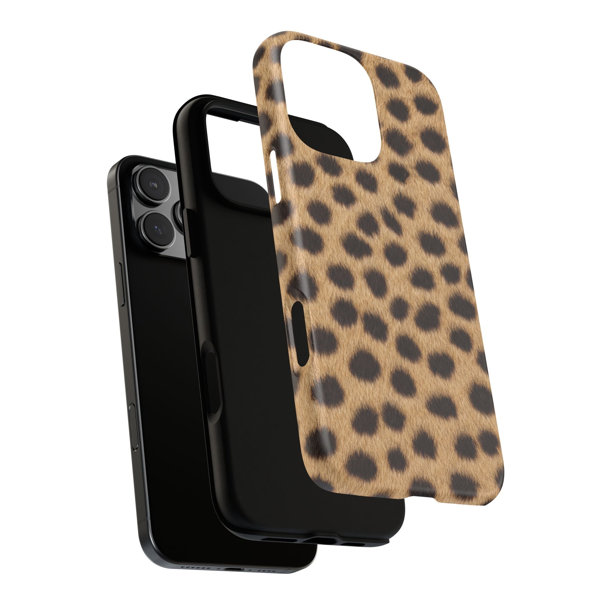 Cheetah Print Phone Case - Real Spot Tough Case for iPhone and Samsung, Bold Tan Animal Print