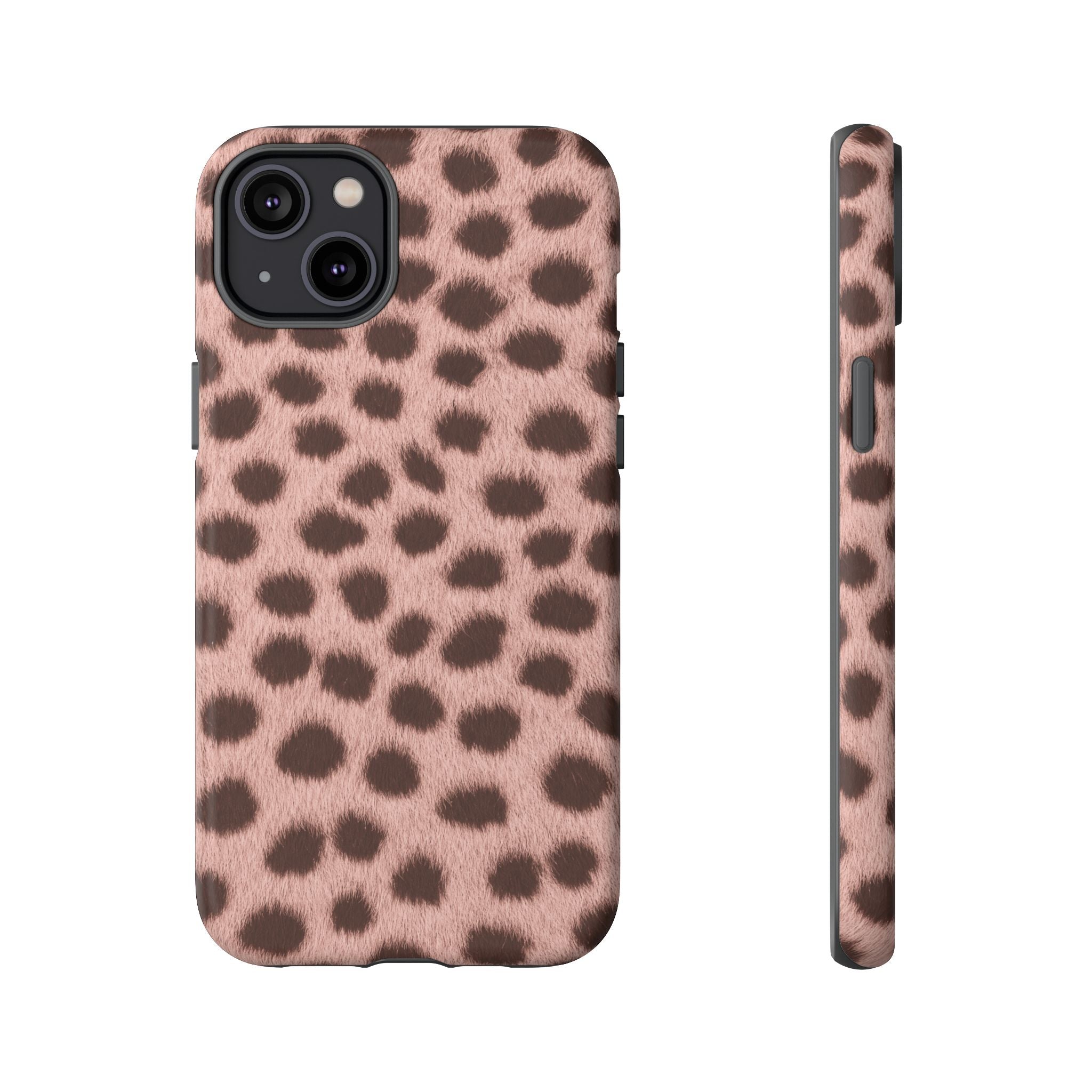 Pink Cheetah Print Phone Case - Blush Real Spot Tough Case for iPhone and Samsung, Soft Animal Print
