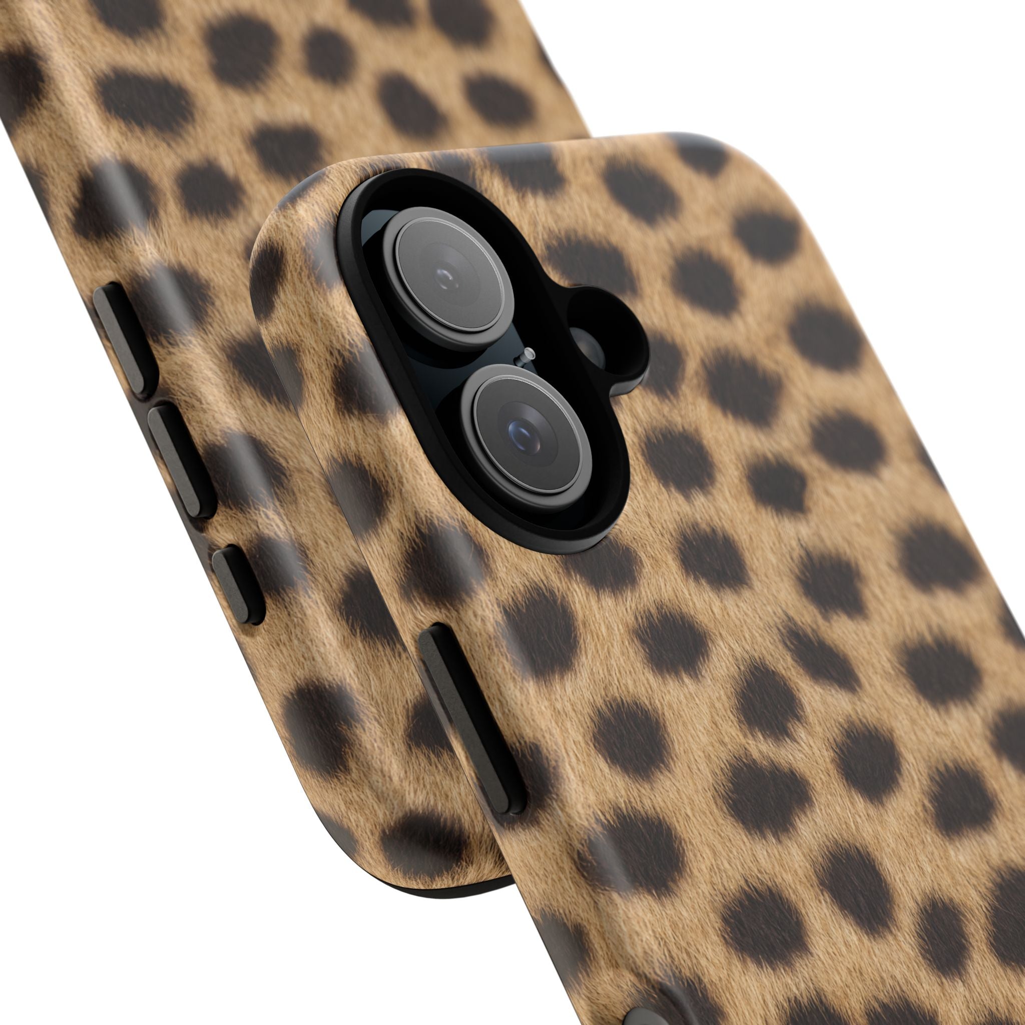 Cheetah Print Phone Case - Real Spot Tough Case for iPhone and Samsung, Bold Tan Animal Print