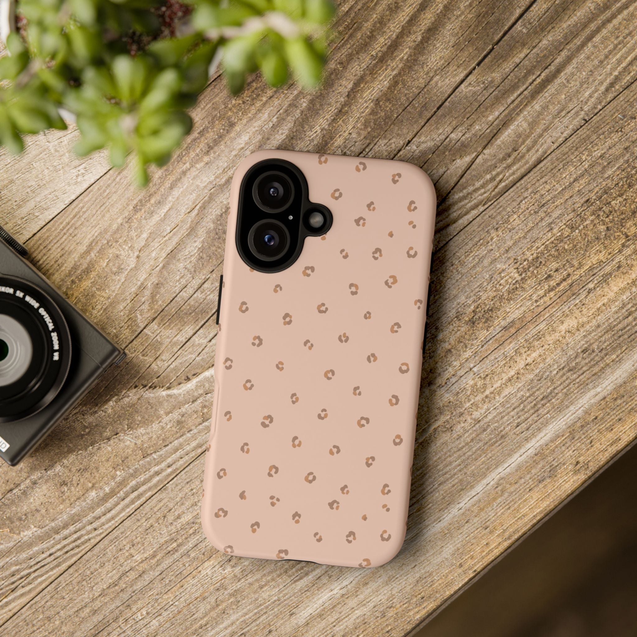 Pink Leopard Phone Case — Soft Blush