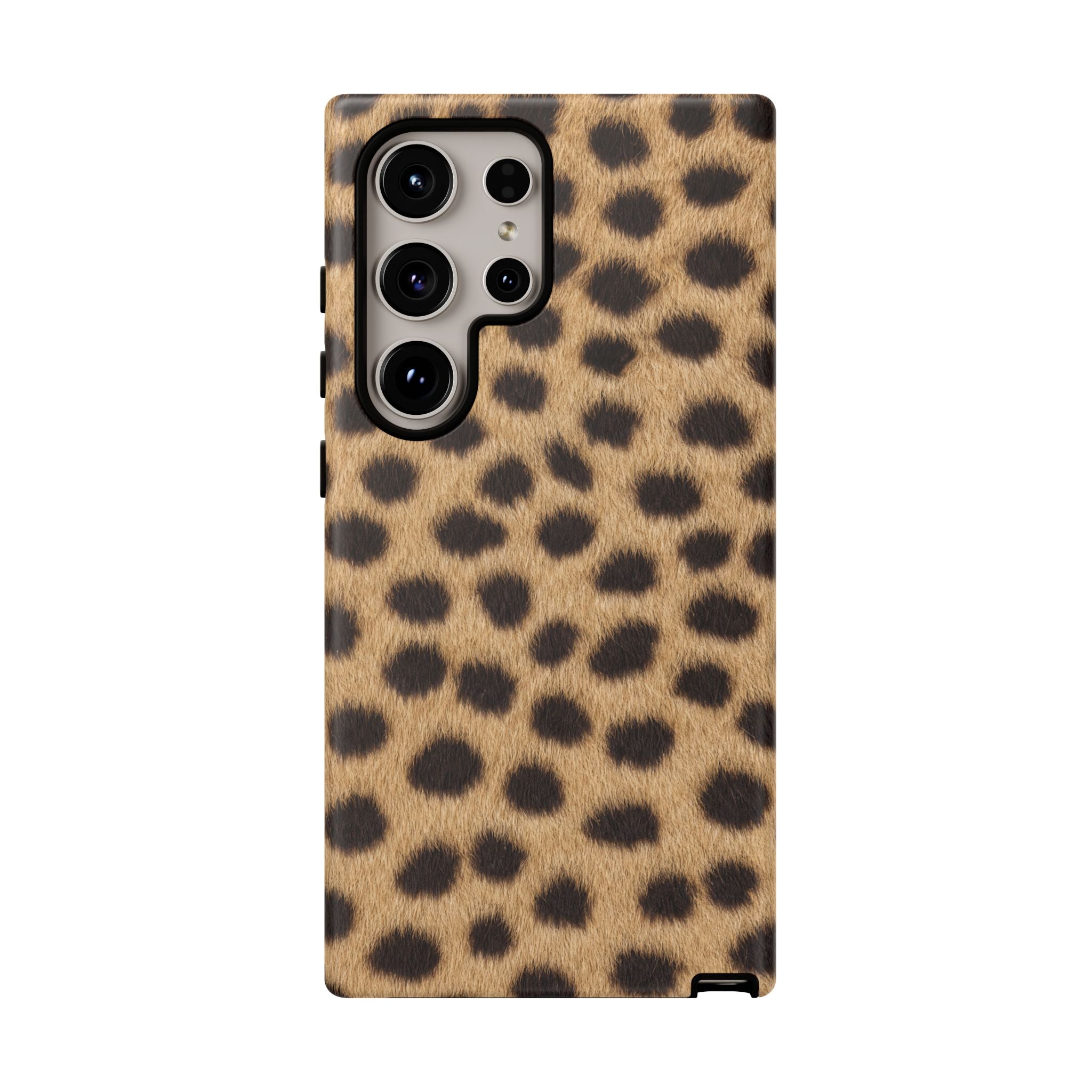 Cheetah Print Phone Case - Real Spot Tough Case for iPhone and Samsung, Bold Tan Animal Print