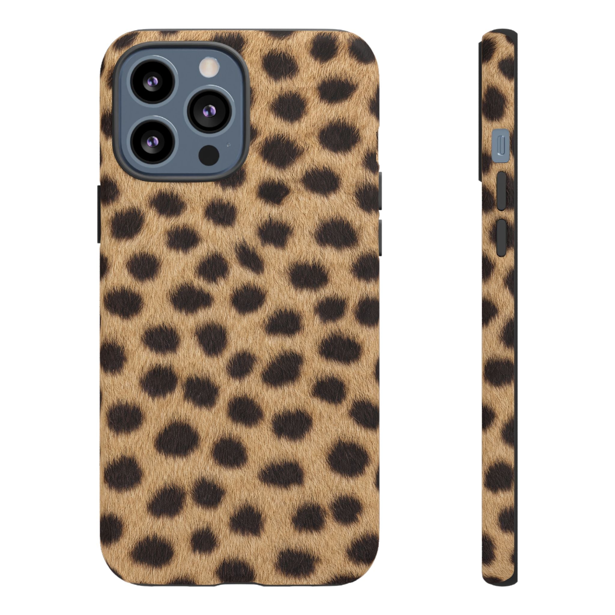 Cheetah Print Phone Case - Real Spot Tough Case for iPhone and Samsung, Bold Tan Animal Print