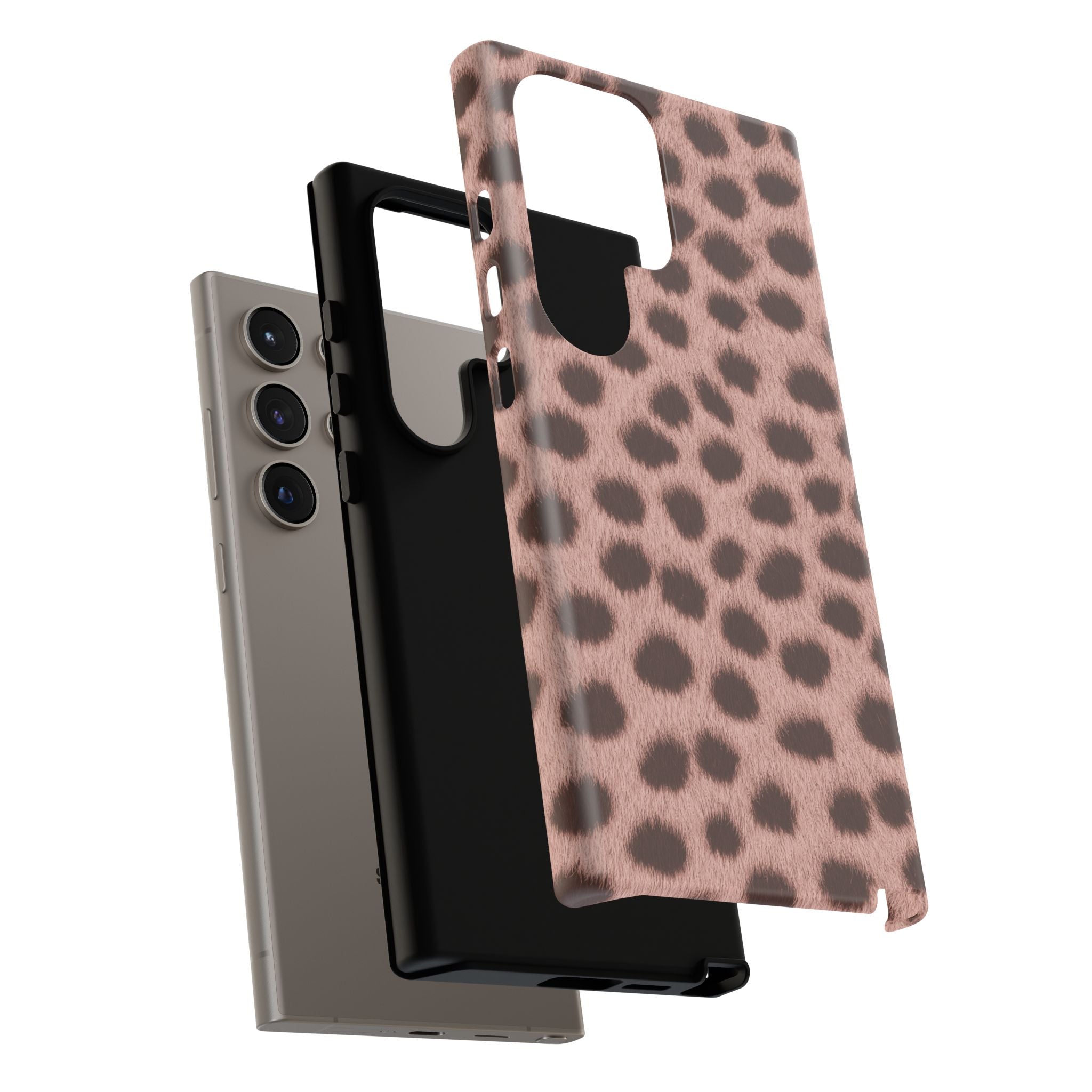 Pink Cheetah Print Phone Case - Blush Real Spot Tough Case for iPhone and Samsung, Soft Animal Print