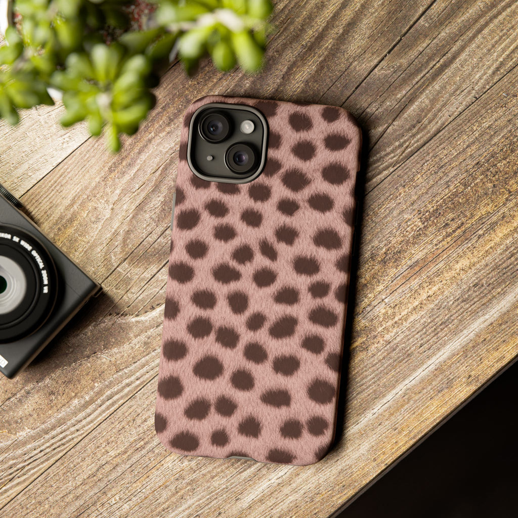Pink Cheetah Print Phone Case - Blush Real Spot Tough Case for iPhone and Samsung, Soft Animal Print