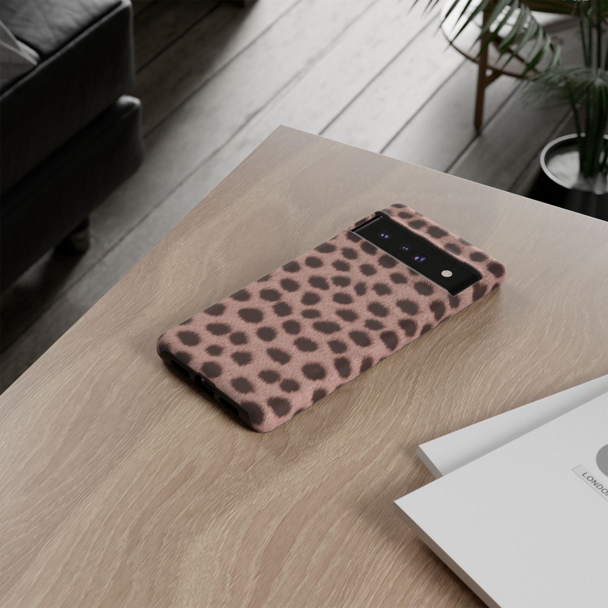 Pink Cheetah Print Phone Case - Blush Real Spot Tough Case for iPhone and Samsung, Soft Animal Print