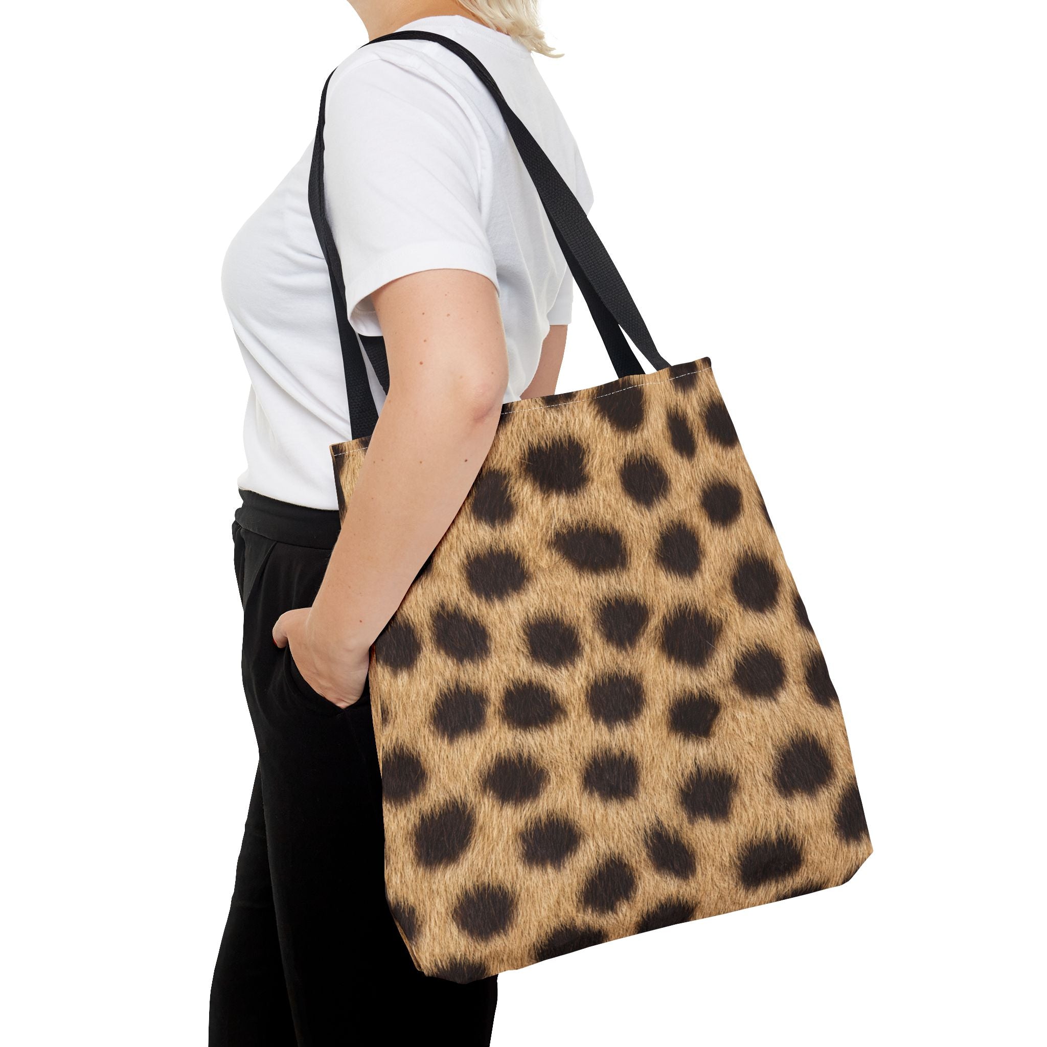 Cheetah Print Tote Bag - Real Spot Canvas Tote, Bold Animal Print Everyday Shoulder Bag, 3 Sizes
