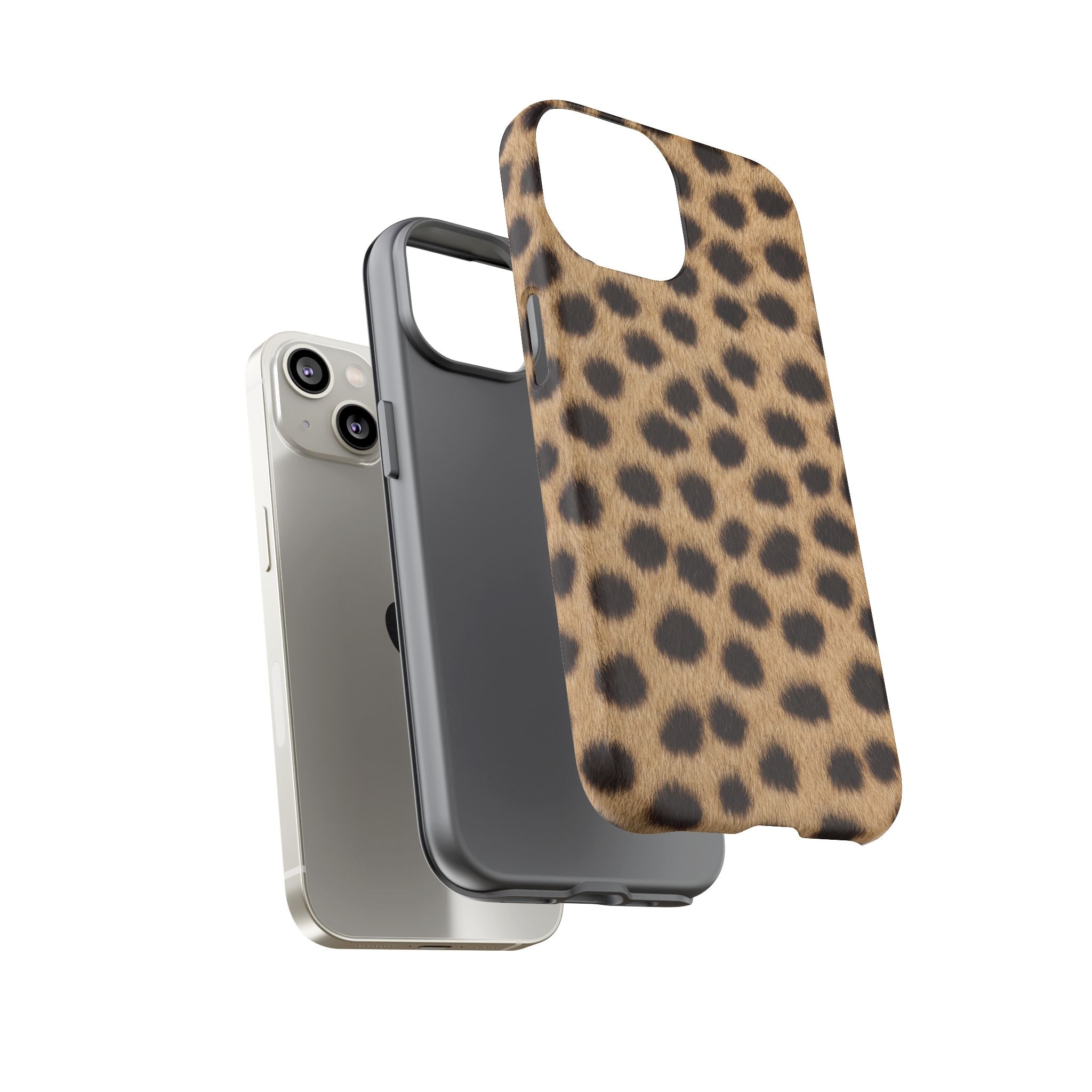Cheetah Print Phone Case - Real Spot Tough Case for iPhone and Samsung, Bold Tan Animal Print