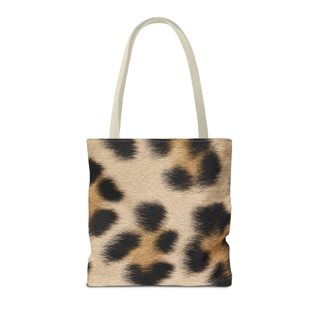 Cream Leopard Print Tote Bag - Pale Ivory Canvas Tote, Bold Spotted Animal Print Shoulder Bag, 3 Sizes
