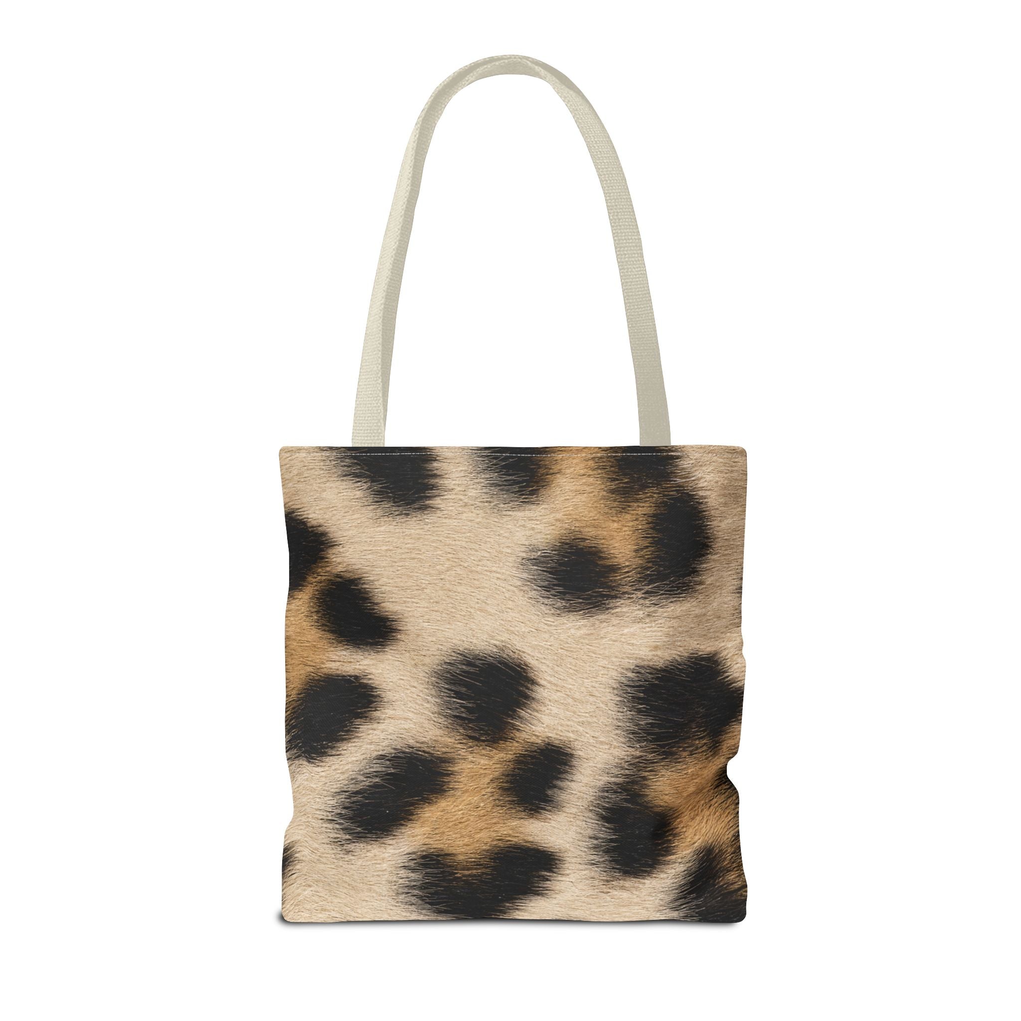 Cream Leopard Print Tote Bag - Pale Ivory Canvas Tote, Bold Spotted Animal Print Shoulder Bag, 3 Sizes