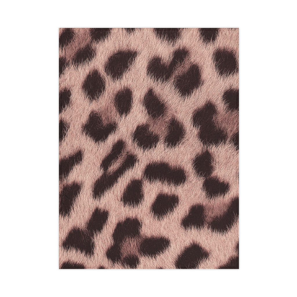 Blush leopard print toddler blanket in soft pink, photoreal animal print