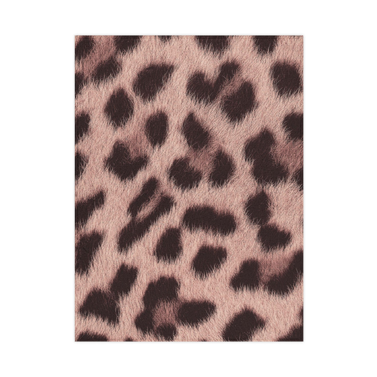 Blush leopard print toddler blanket in soft pink, photoreal animal print