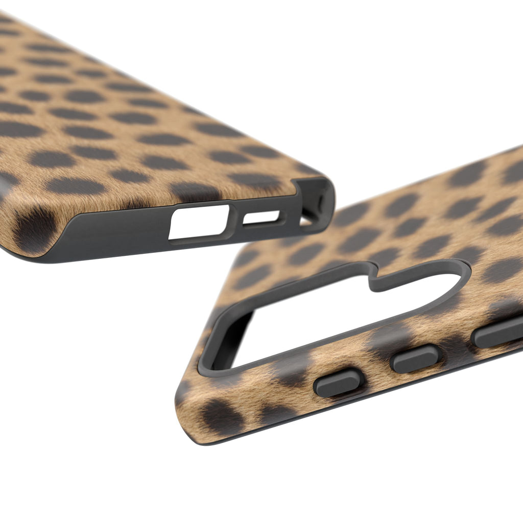 Cheetah Print Phone Case - Real Spot Tough Case for iPhone and Samsung, Bold Tan Animal Print
