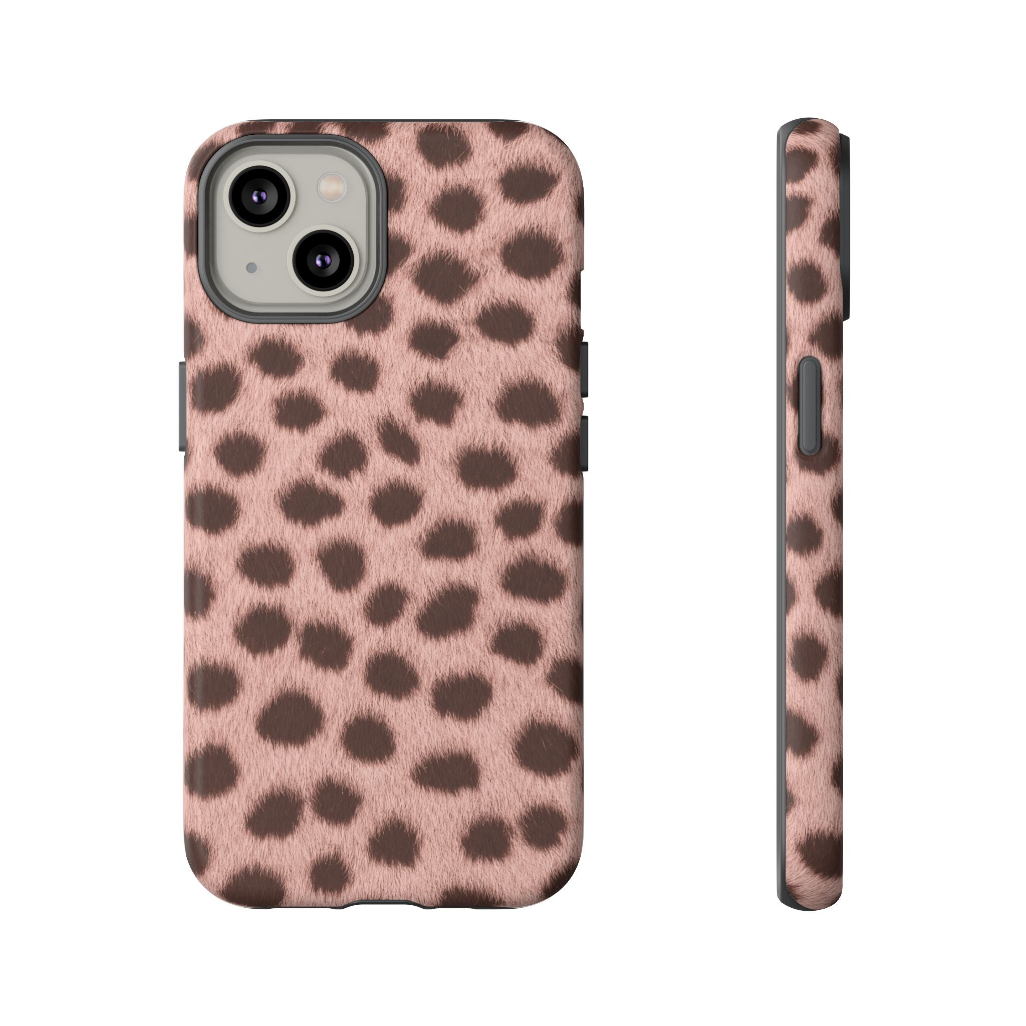 Pink Cheetah Print Phone Case - Blush Real Spot Tough Case for iPhone and Samsung, Soft Animal Print