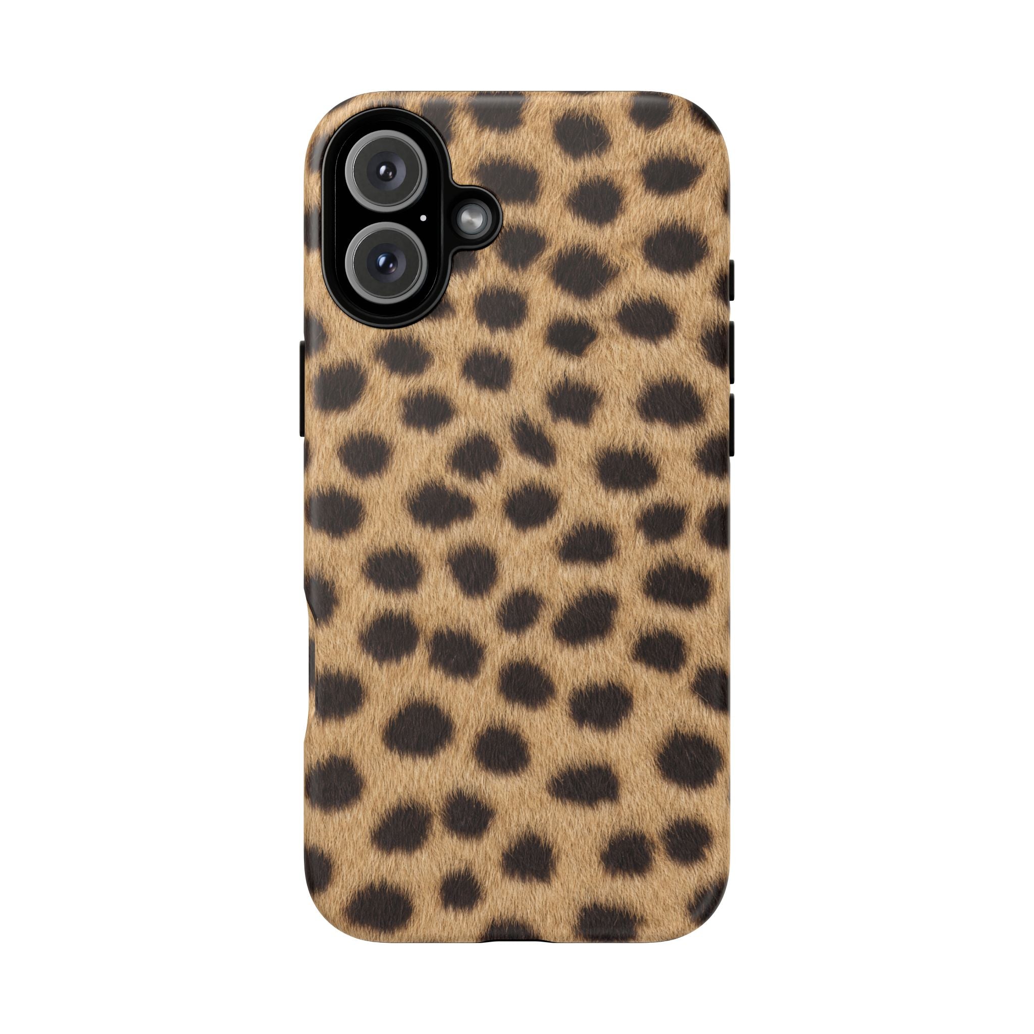 Cheetah Print Phone Case - Real Spot Tough Case for iPhone and Samsung, Bold Tan Animal Print