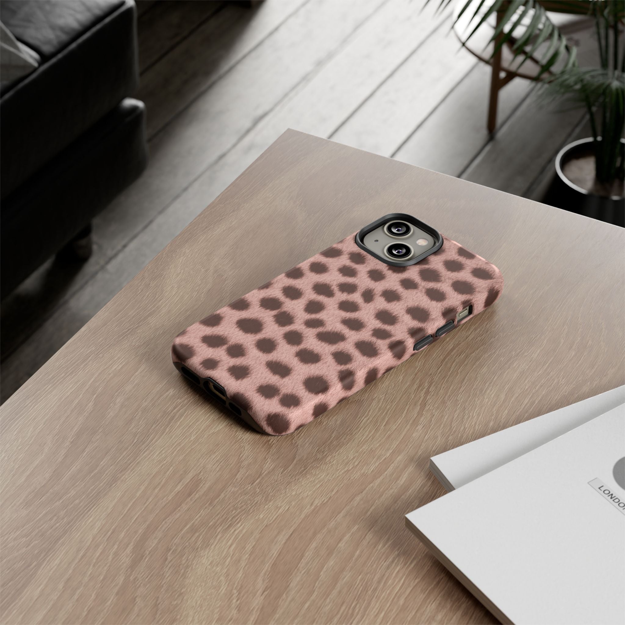 Pink Cheetah Print Phone Case - Blush Real Spot Tough Case for iPhone and Samsung, Soft Animal Print