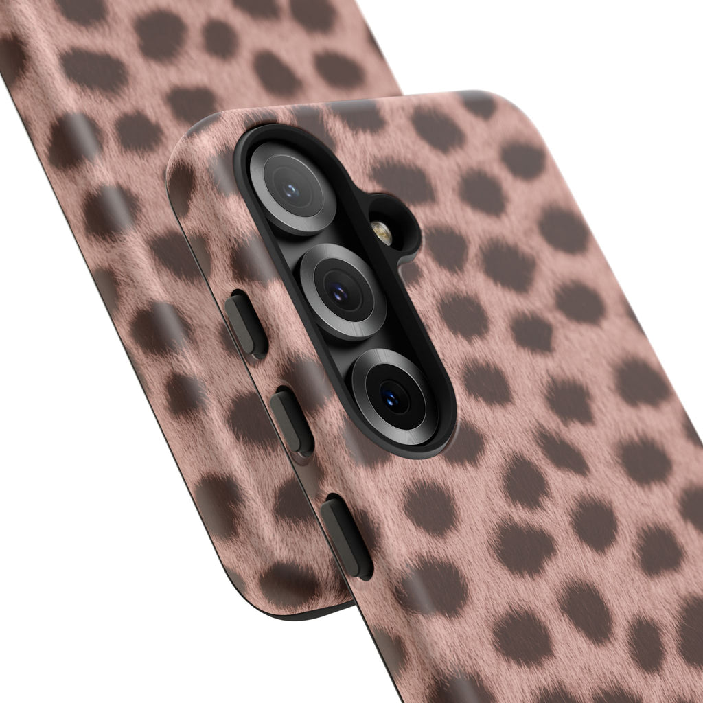 Pink Cheetah Print Phone Case - Blush Real Spot Tough Case for iPhone and Samsung, Soft Animal Print