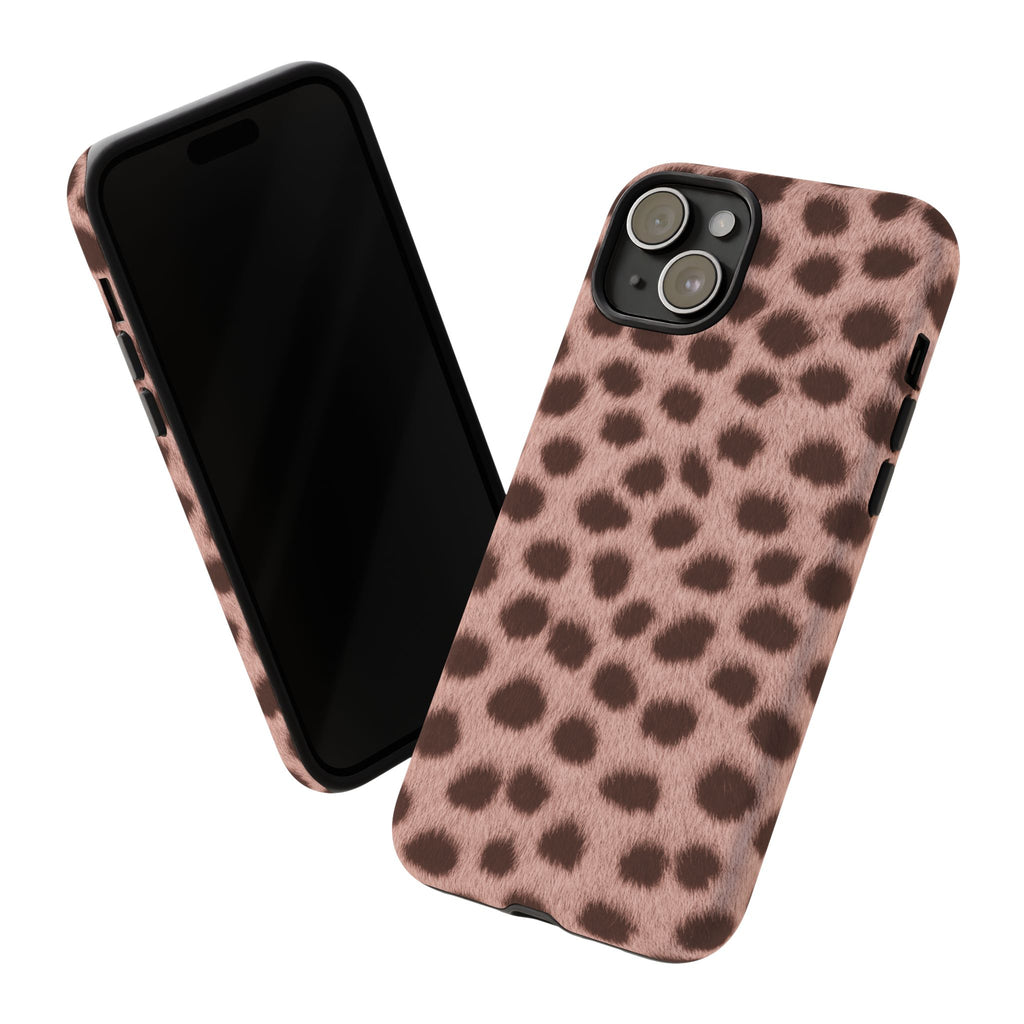 Pink Cheetah Print Phone Case - Blush Real Spot Tough Case for iPhone and Samsung, Soft Animal Print