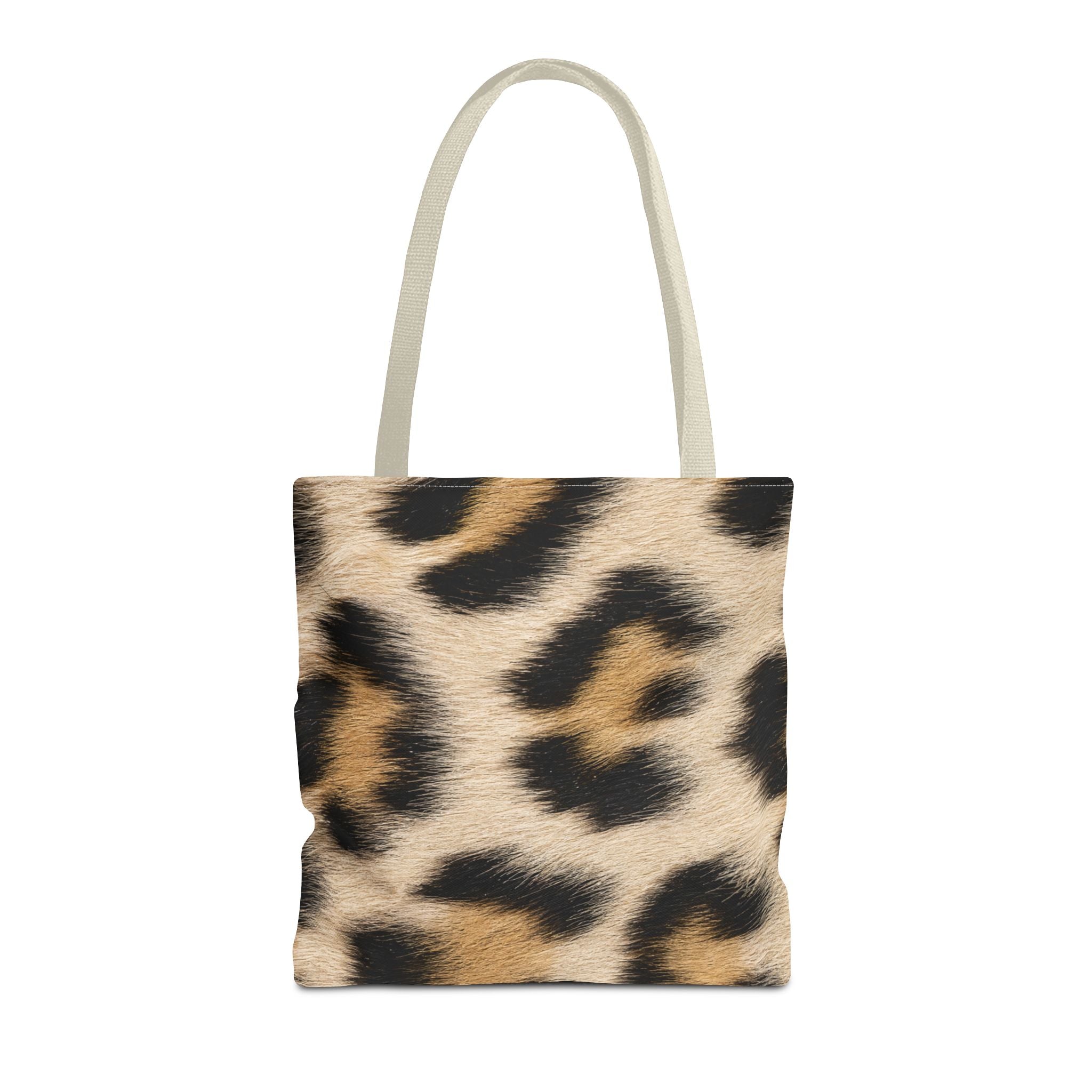 Cream Leopard Print Tote Bag - Pale Ivory Canvas Tote, Bold Spotted Animal Print Shoulder Bag, 3 Sizes