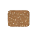 Fawn deer print sherpa blanket in warm russet tan with creamy dapples