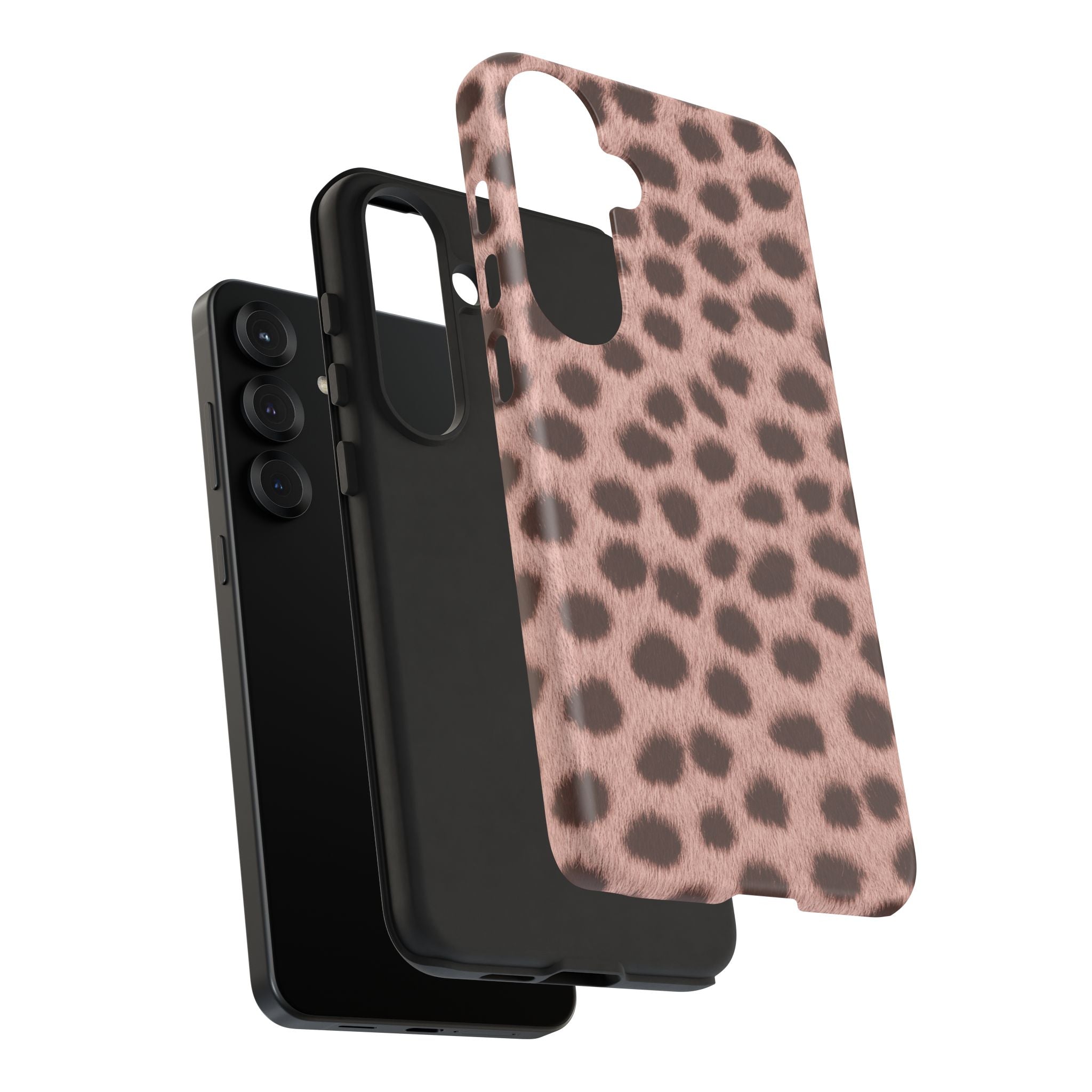 Pink Cheetah Print Phone Case - Blush Real Spot Tough Case for iPhone and Samsung, Soft Animal Print