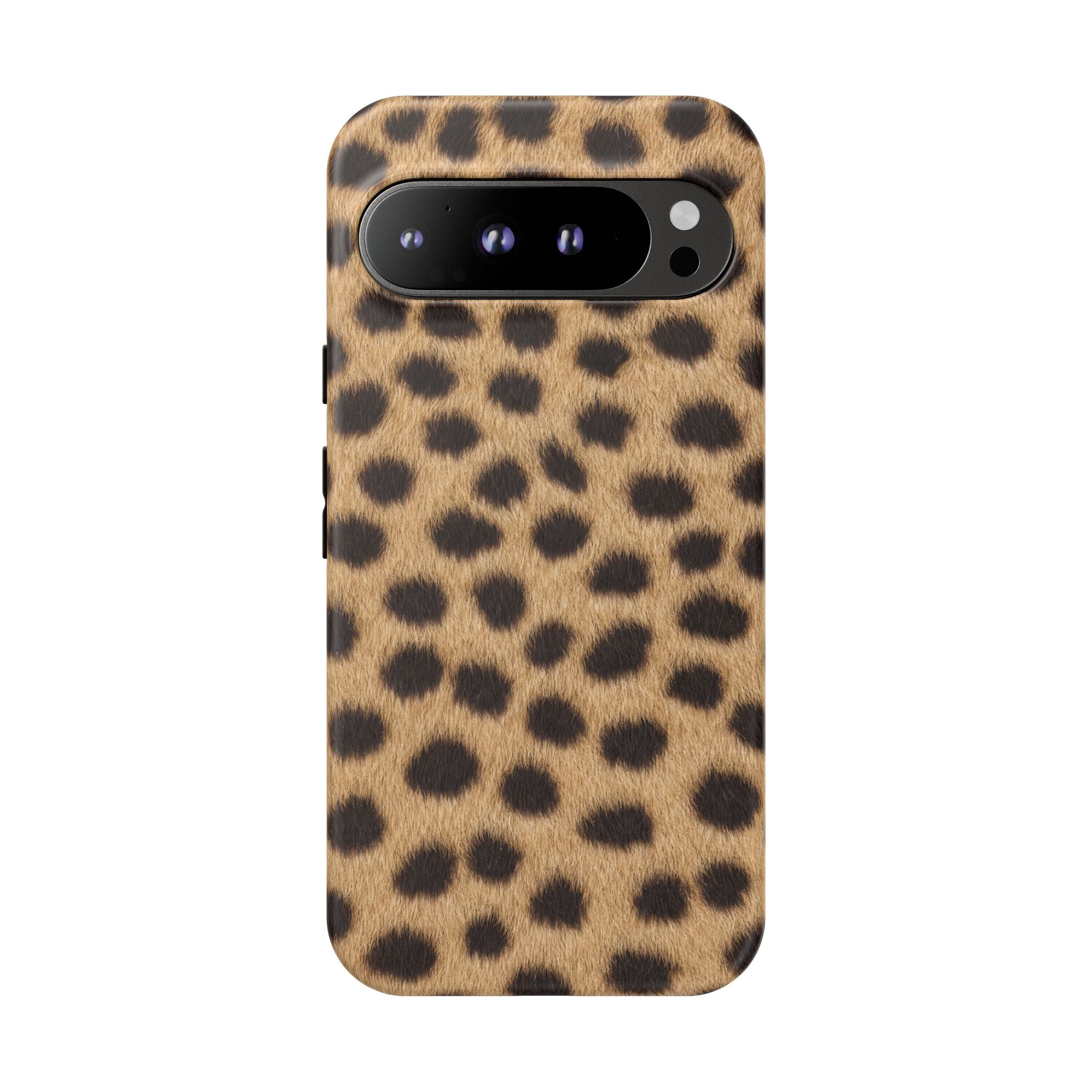 Cheetah Print Phone Case - Real Spot Tough Case for iPhone and Samsung, Bold Tan Animal Print