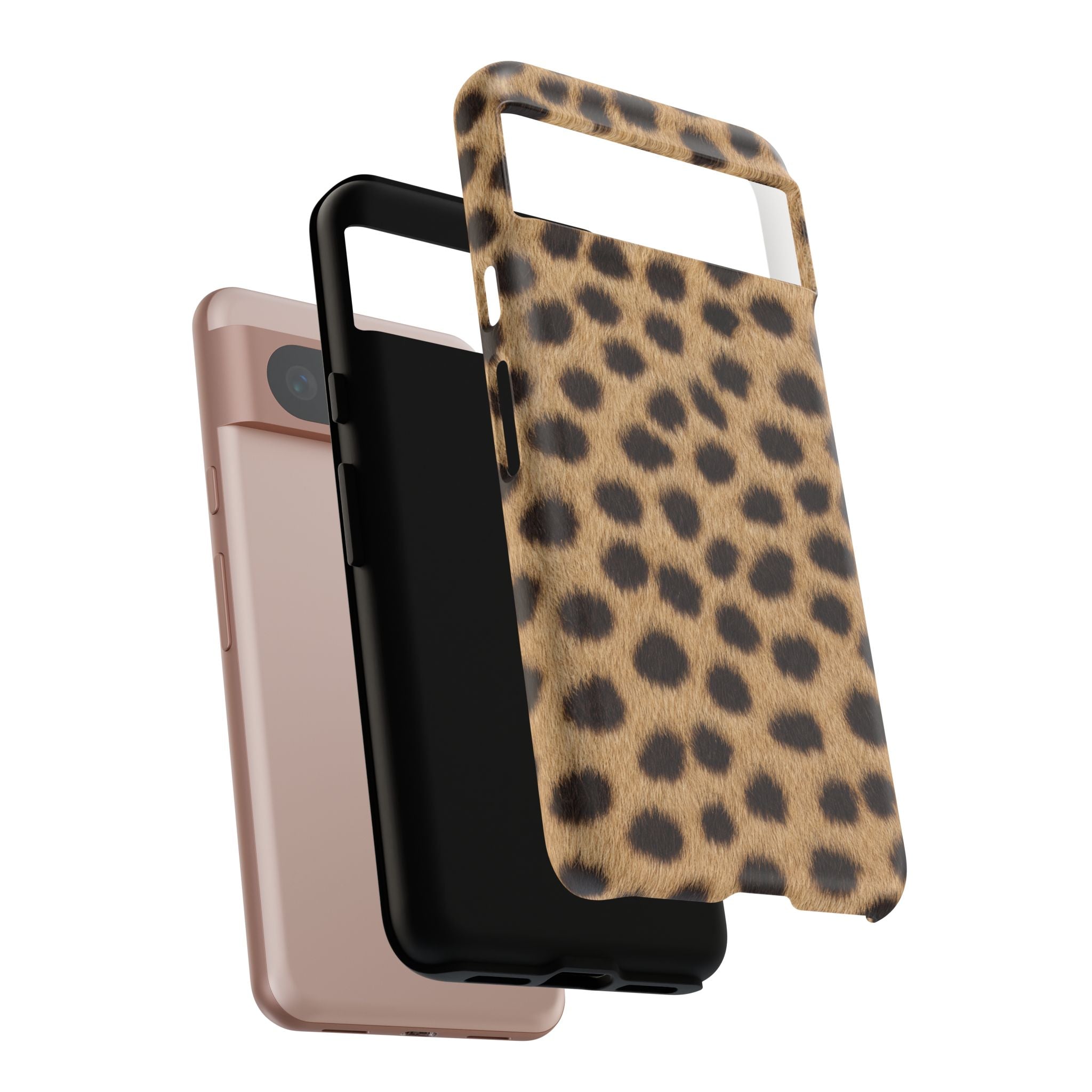 Cheetah Print Phone Case - Real Spot Tough Case for iPhone and Samsung, Bold Tan Animal Print