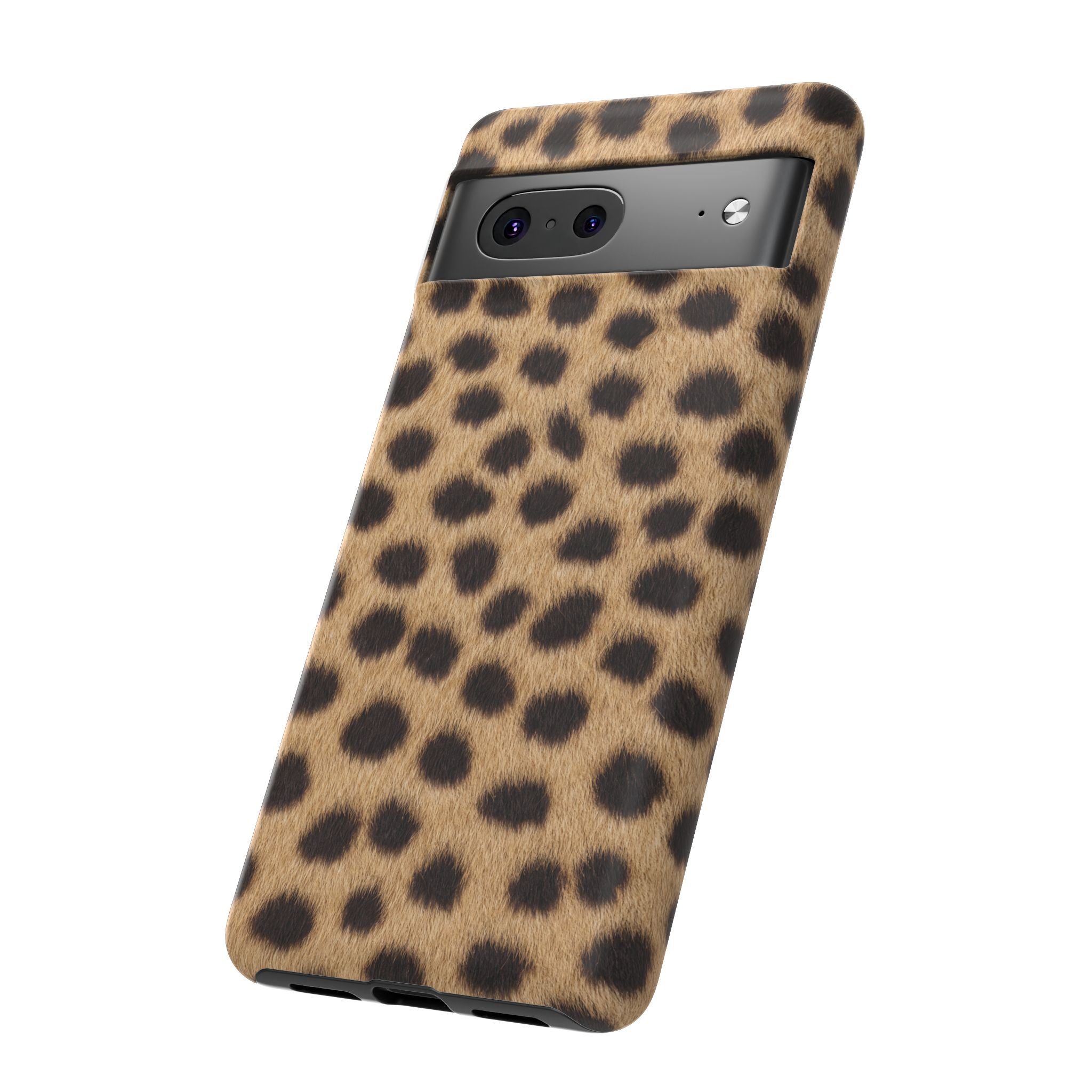 Cheetah Print Phone Case - Real Spot Tough Case for iPhone and Samsung, Bold Tan Animal Print