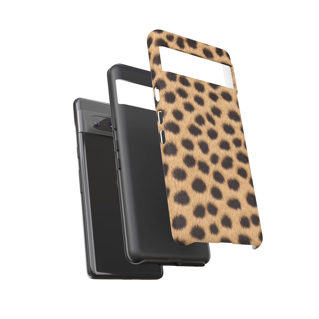 Cheetah Print Phone Case - Real Spot Tough Case for iPhone and Samsung, Bold Tan Animal Print