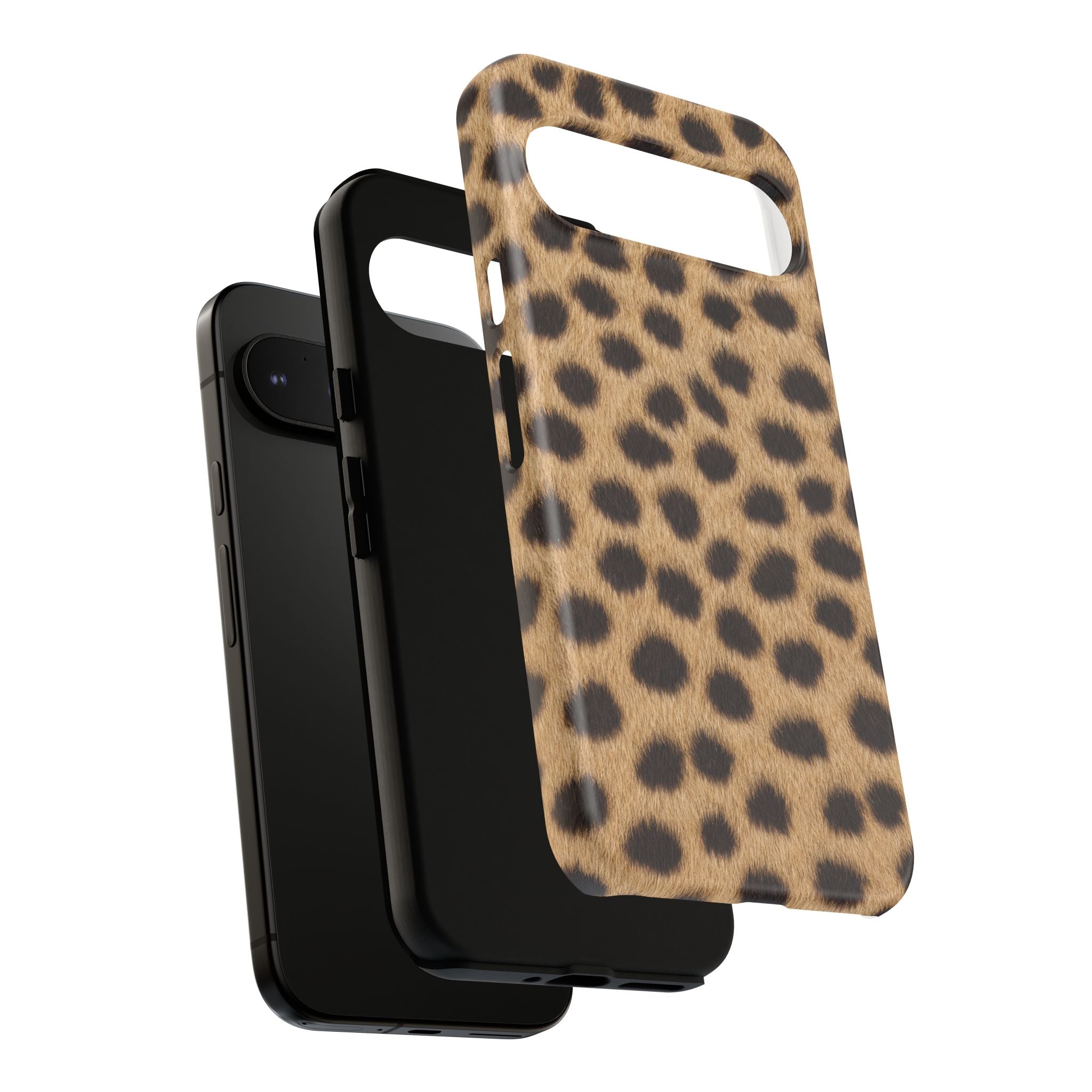 Cheetah Print Phone Case - Real Spot Tough Case for iPhone and Samsung, Bold Tan Animal Print