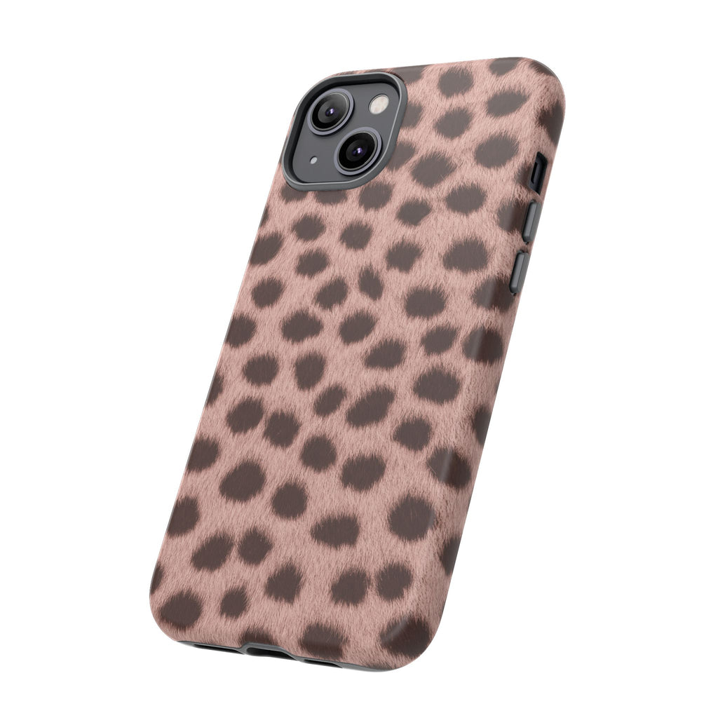 Pink Cheetah Print Phone Case - Blush Real Spot Tough Case for iPhone and Samsung, Soft Animal Print