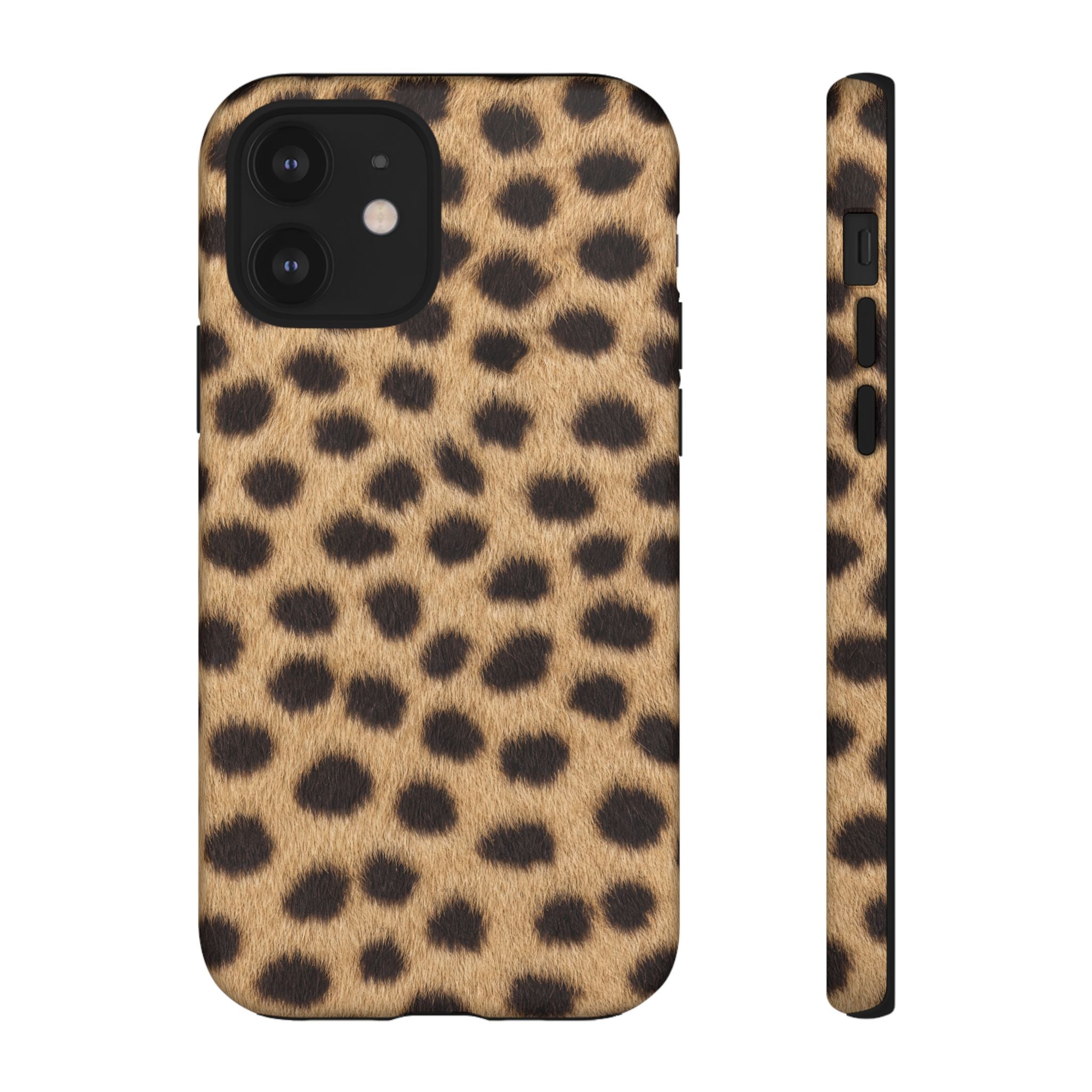Cheetah Print Phone Case - Real Spot Tough Case for iPhone and Samsung, Bold Tan Animal Print