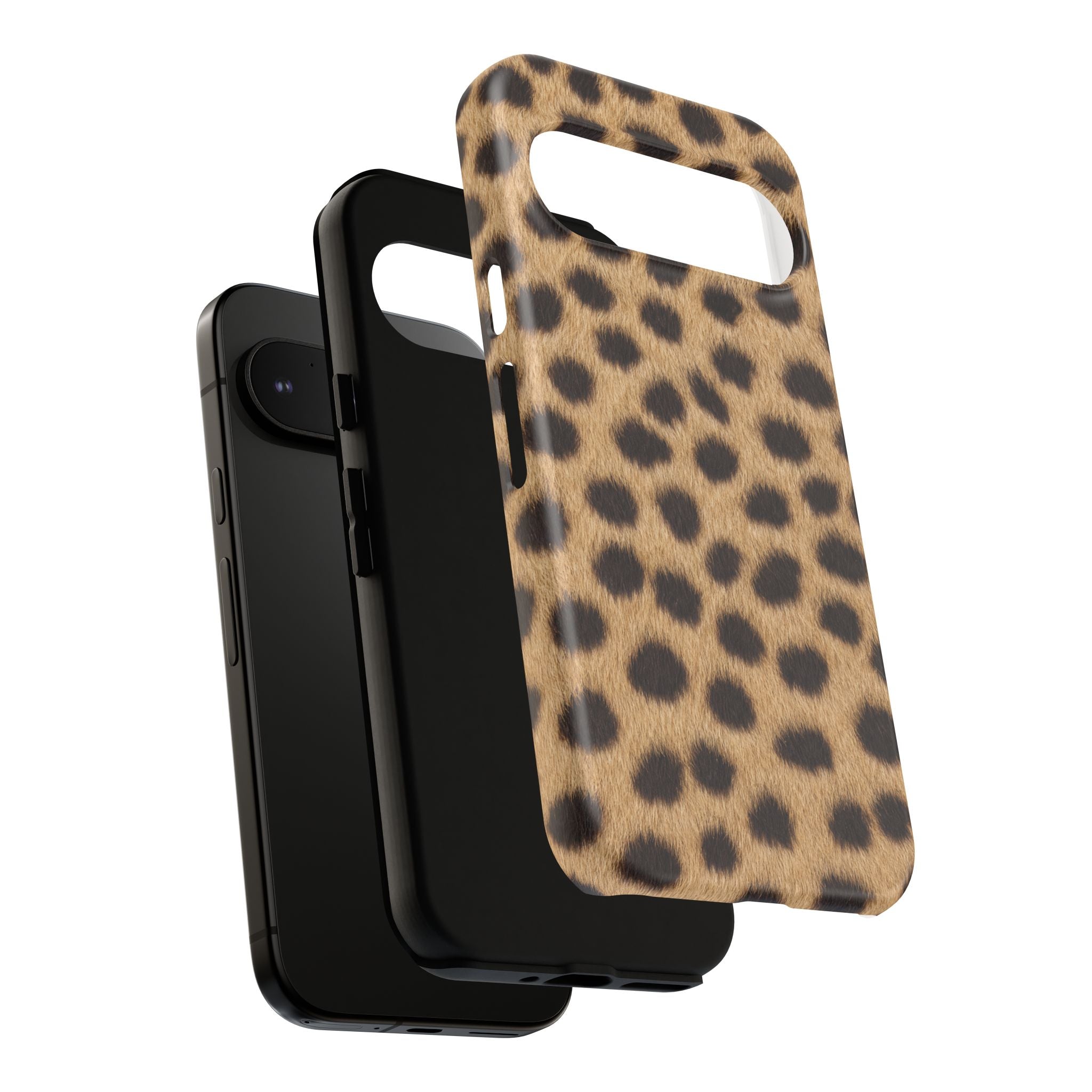 Cheetah Print Phone Case - Real Spot Tough Case for iPhone and Samsung, Bold Tan Animal Print