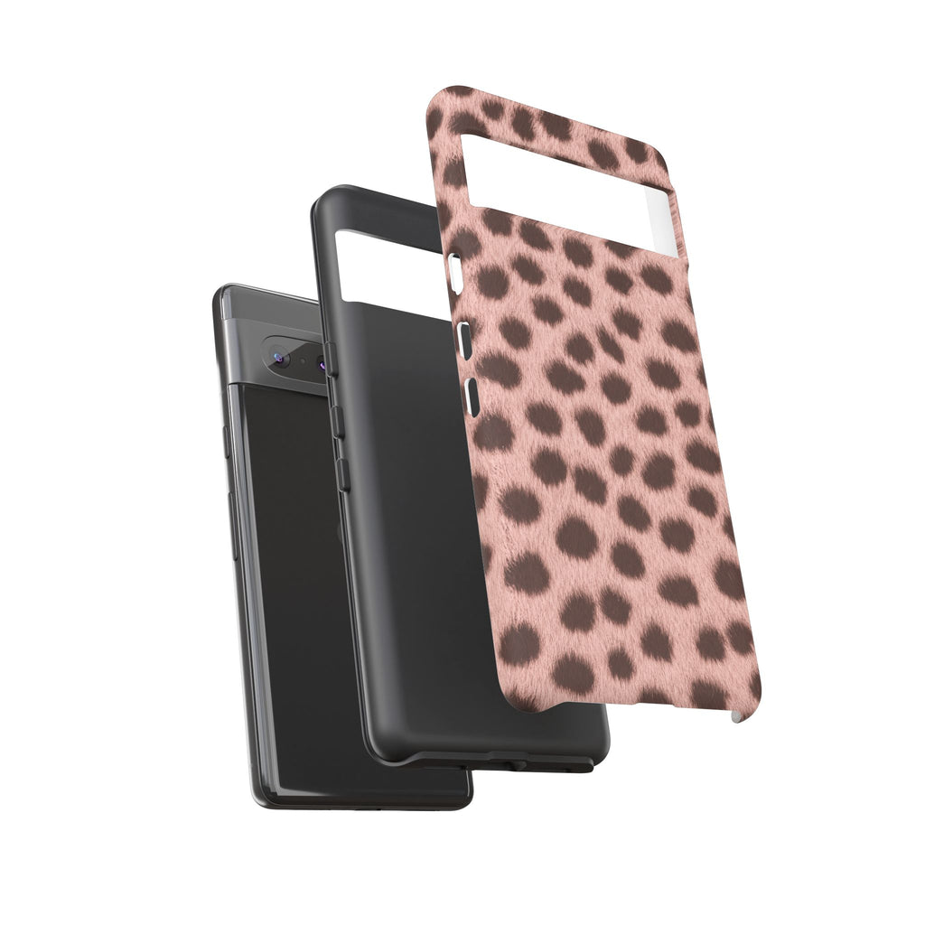 Pink Cheetah Print Phone Case - Blush Real Spot Tough Case for iPhone and Samsung, Soft Animal Print