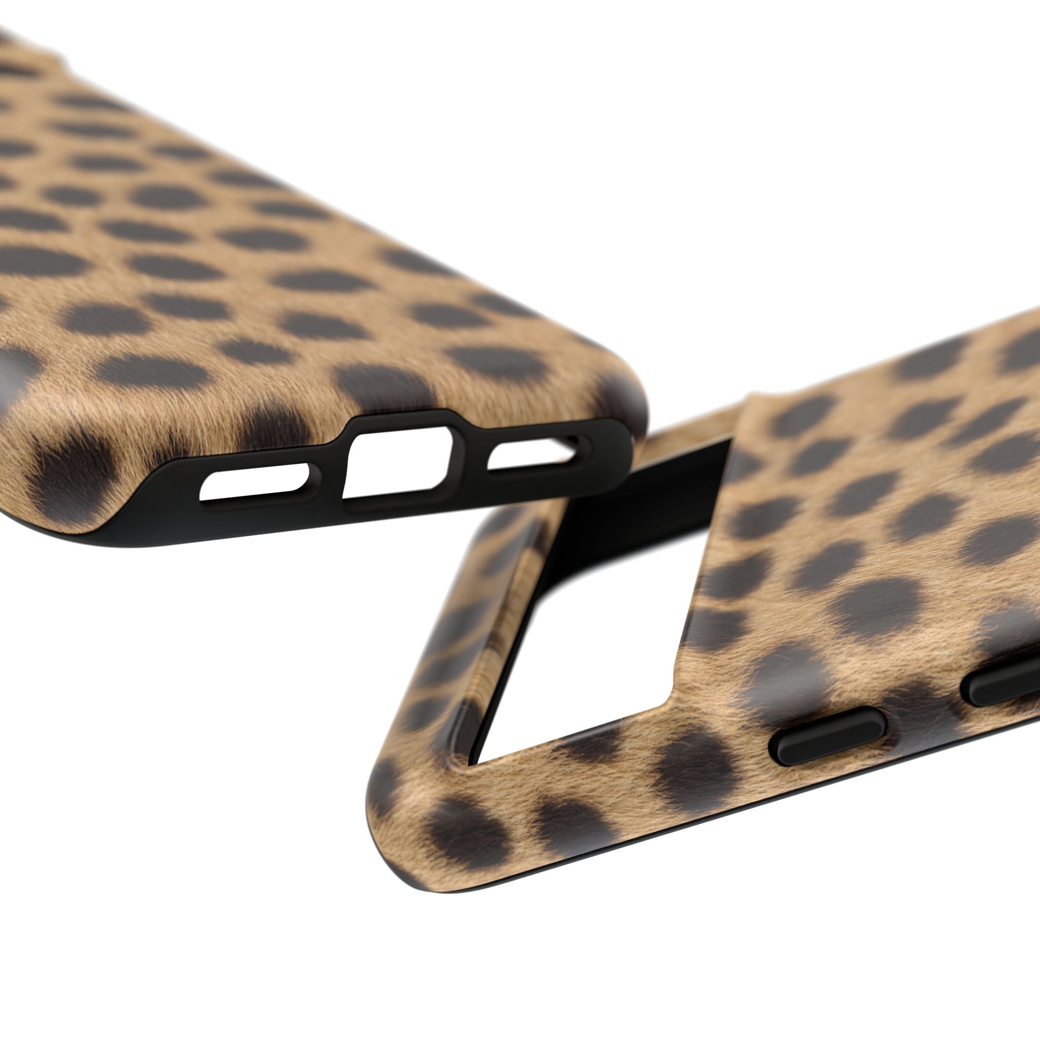 Cheetah Print Phone Case - Real Spot Tough Case for iPhone and Samsung, Bold Tan Animal Print