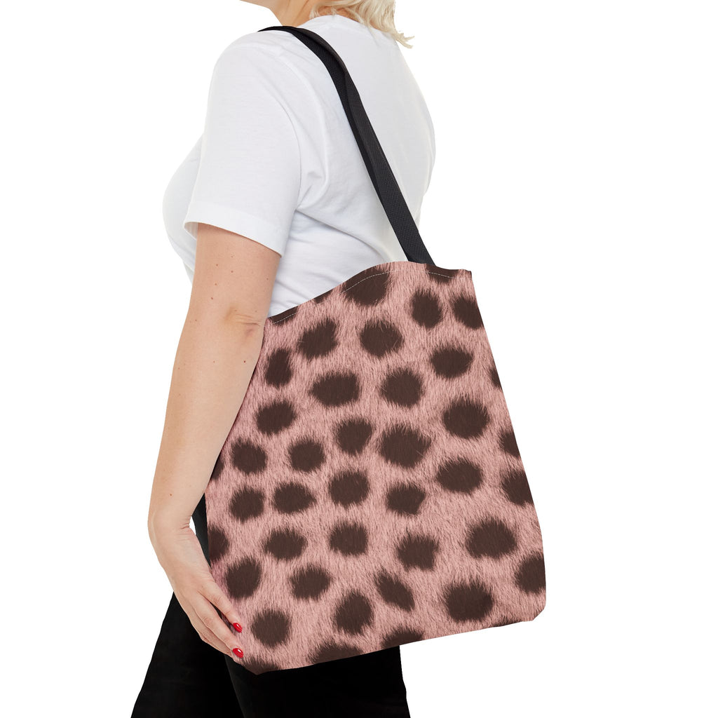 Pink Cheetah Print Tote Bag - Blush Real Spot Canvas Tote, Bold Animal Print Shoulder Bag, 3 Sizes