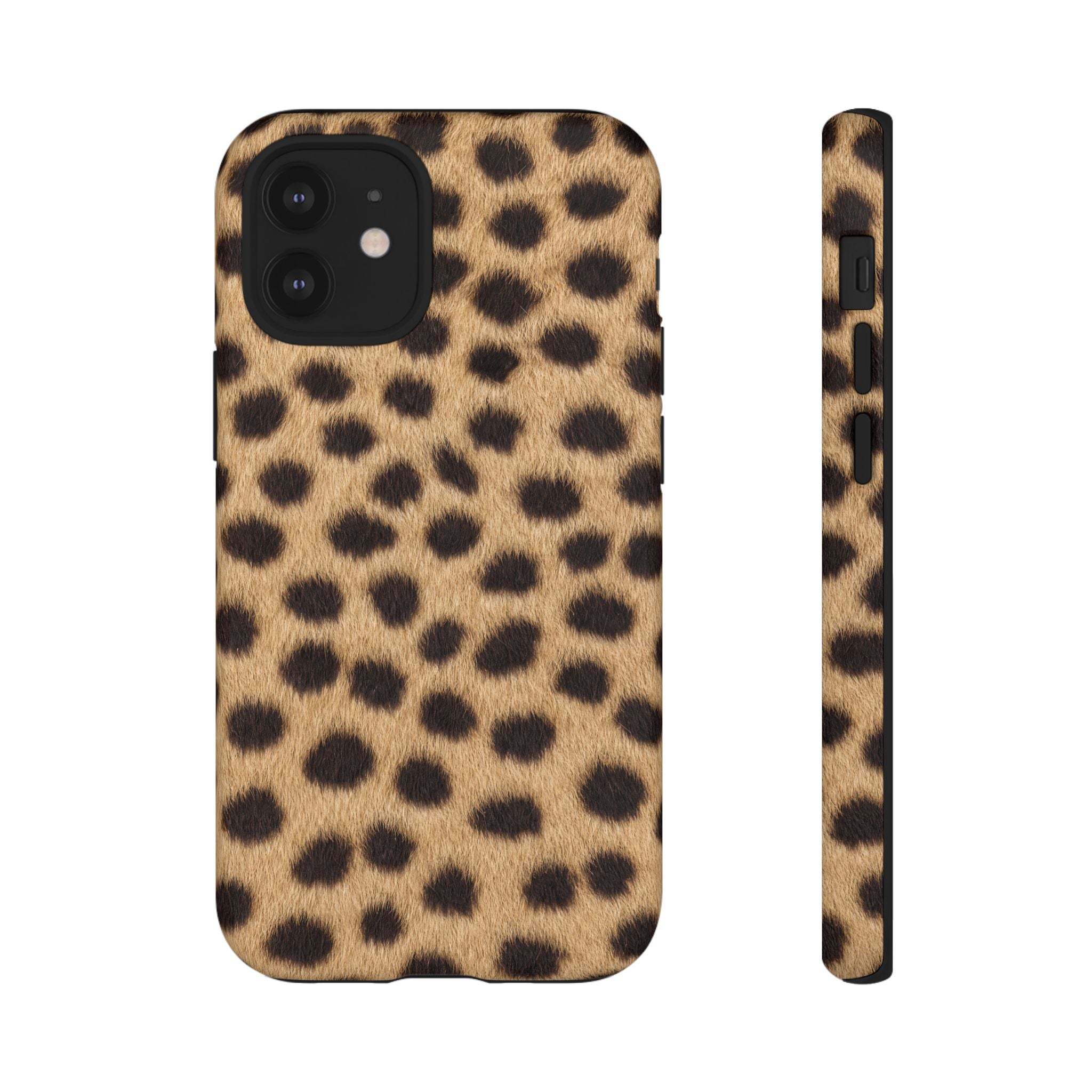 Cheetah Print Phone Case - Real Spot Tough Case for iPhone and Samsung, Bold Tan Animal Print