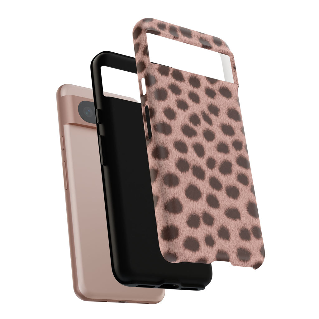 Pink Cheetah Print Phone Case - Blush Real Spot Tough Case for iPhone and Samsung, Soft Animal Print