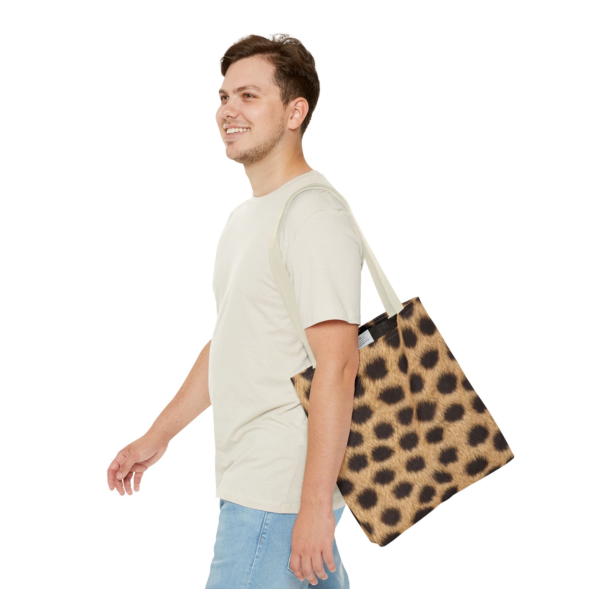 Cheetah Print Tote Bag - Real Spot Canvas Tote, Bold Animal Print Everyday Shoulder Bag, 3 Sizes