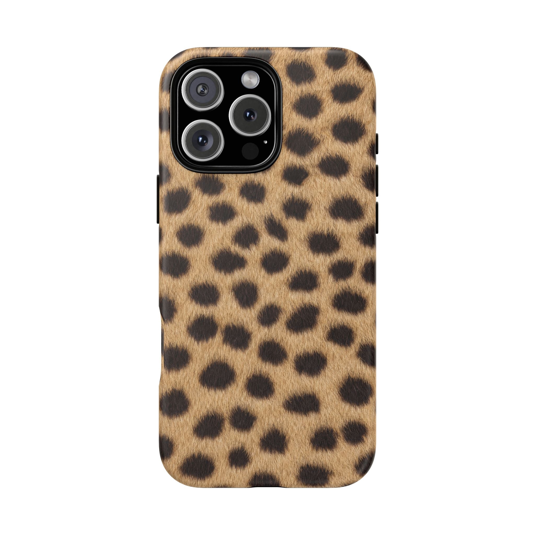Cheetah Print Phone Case - Real Spot Tough Case for iPhone and Samsung, Bold Tan Animal Print