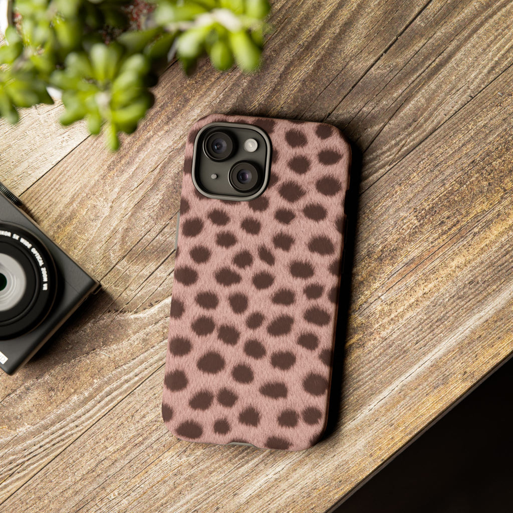 Pink Cheetah Print Phone Case - Blush Real Spot Tough Case for iPhone and Samsung, Soft Animal Print