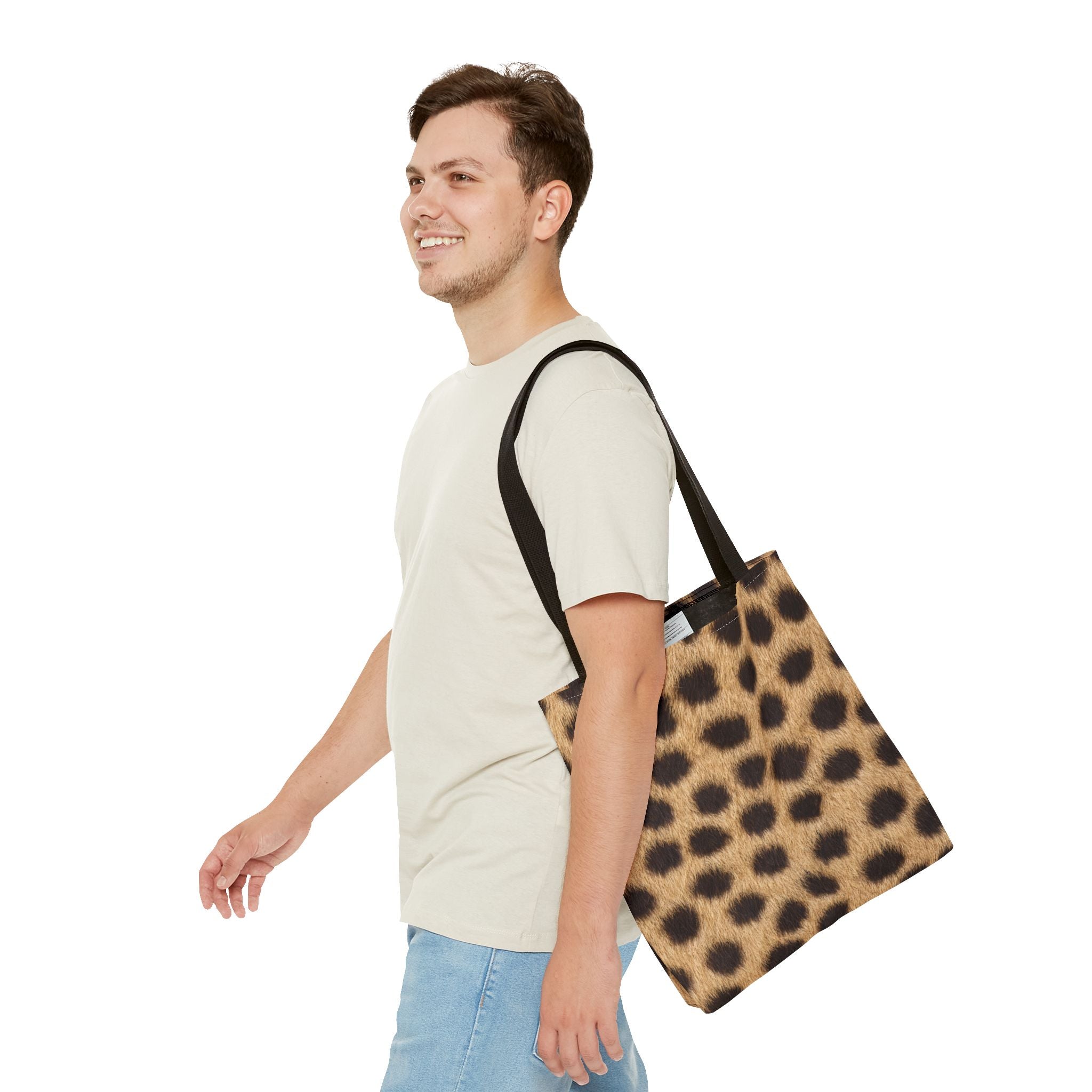 Cheetah Print Tote Bag - Real Spot Canvas Tote, Bold Animal Print Everyday Shoulder Bag, 3 Sizes