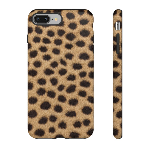 Cheetah Print Phone Case - Real Spot Tough Case for iPhone and Samsung, Bold Tan Animal Print