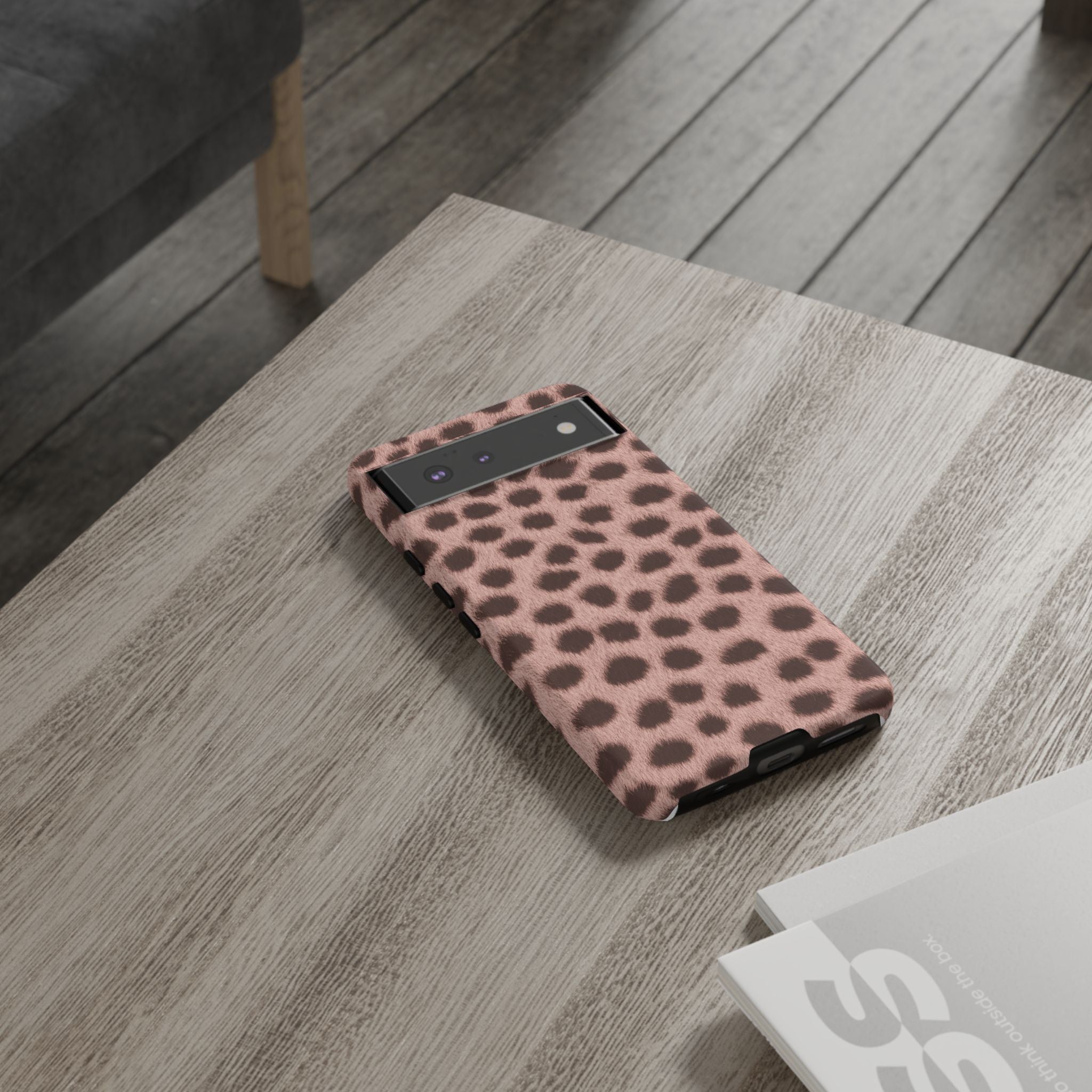 Pink Cheetah Print Phone Case - Blush Real Spot Tough Case for iPhone and Samsung, Soft Animal Print