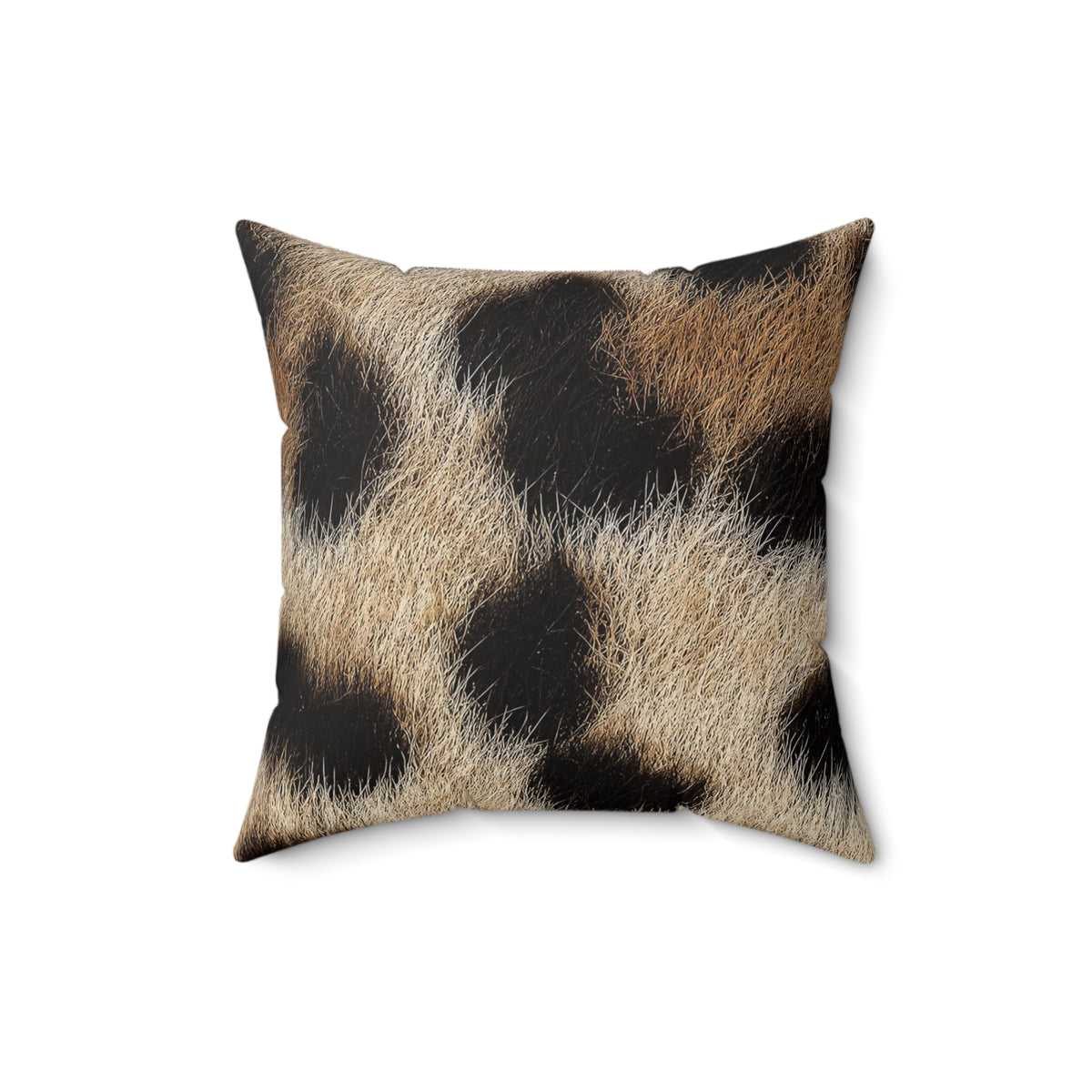 Leopard print throw pillow in classic cream, reverse side