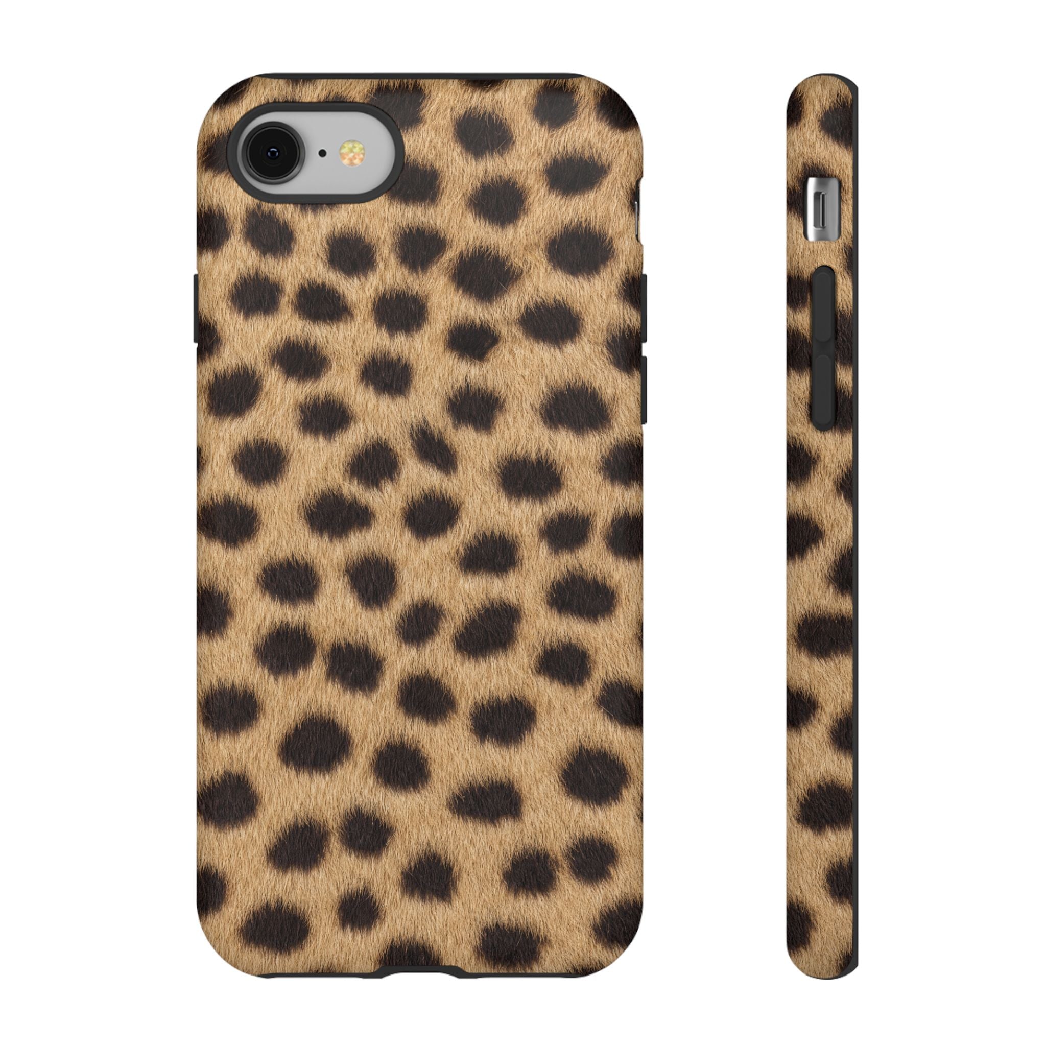 Cheetah Print Phone Case - Real Spot Tough Case for iPhone and Samsung, Bold Tan Animal Print