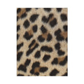 Leopard print toddler blanket in warm caramel and cream, photoreal animal print