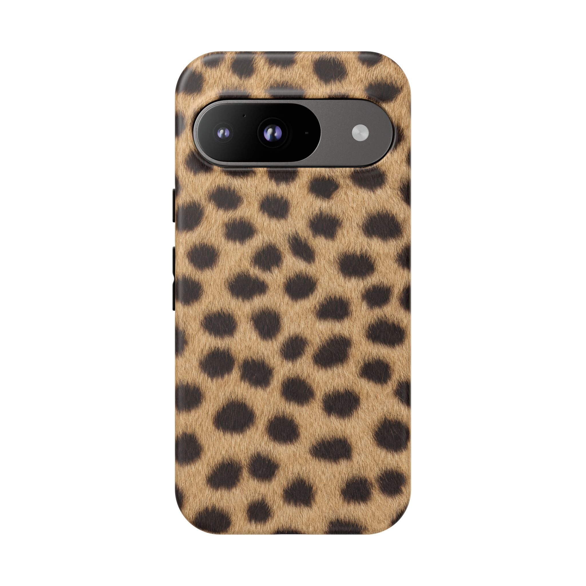 Cheetah Print Phone Case - Real Spot Tough Case for iPhone and Samsung, Bold Tan Animal Print