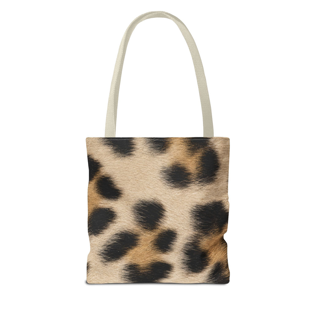Cream Leopard Print Tote Bag - Pale Ivory Canvas Tote, Bold Spotted Animal Print Shoulder Bag, 3 Sizes
